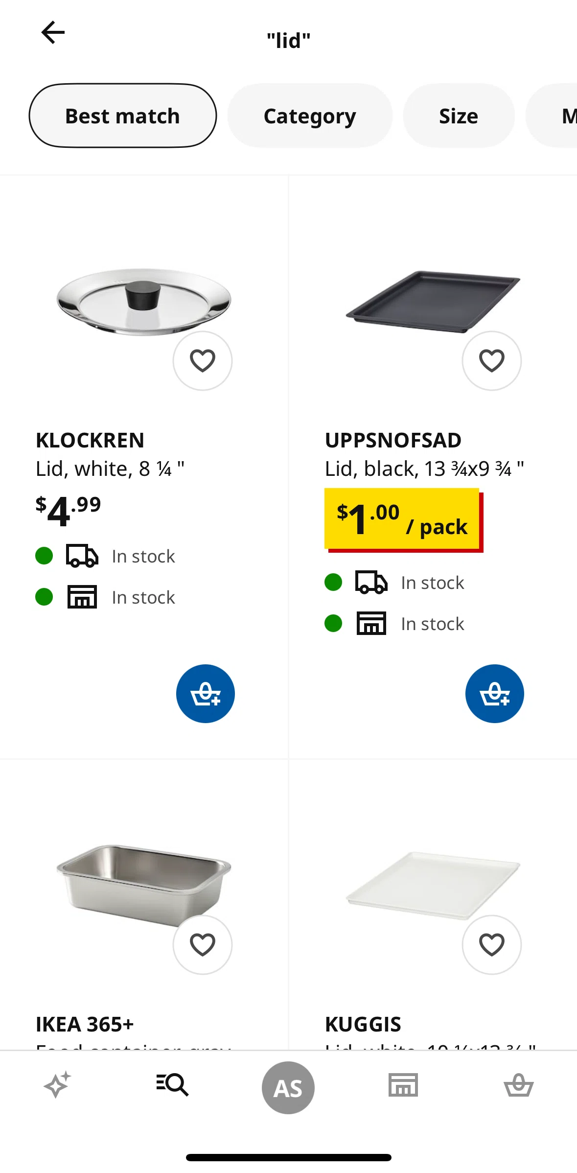 Ikea Screen screen in the Product detail flow