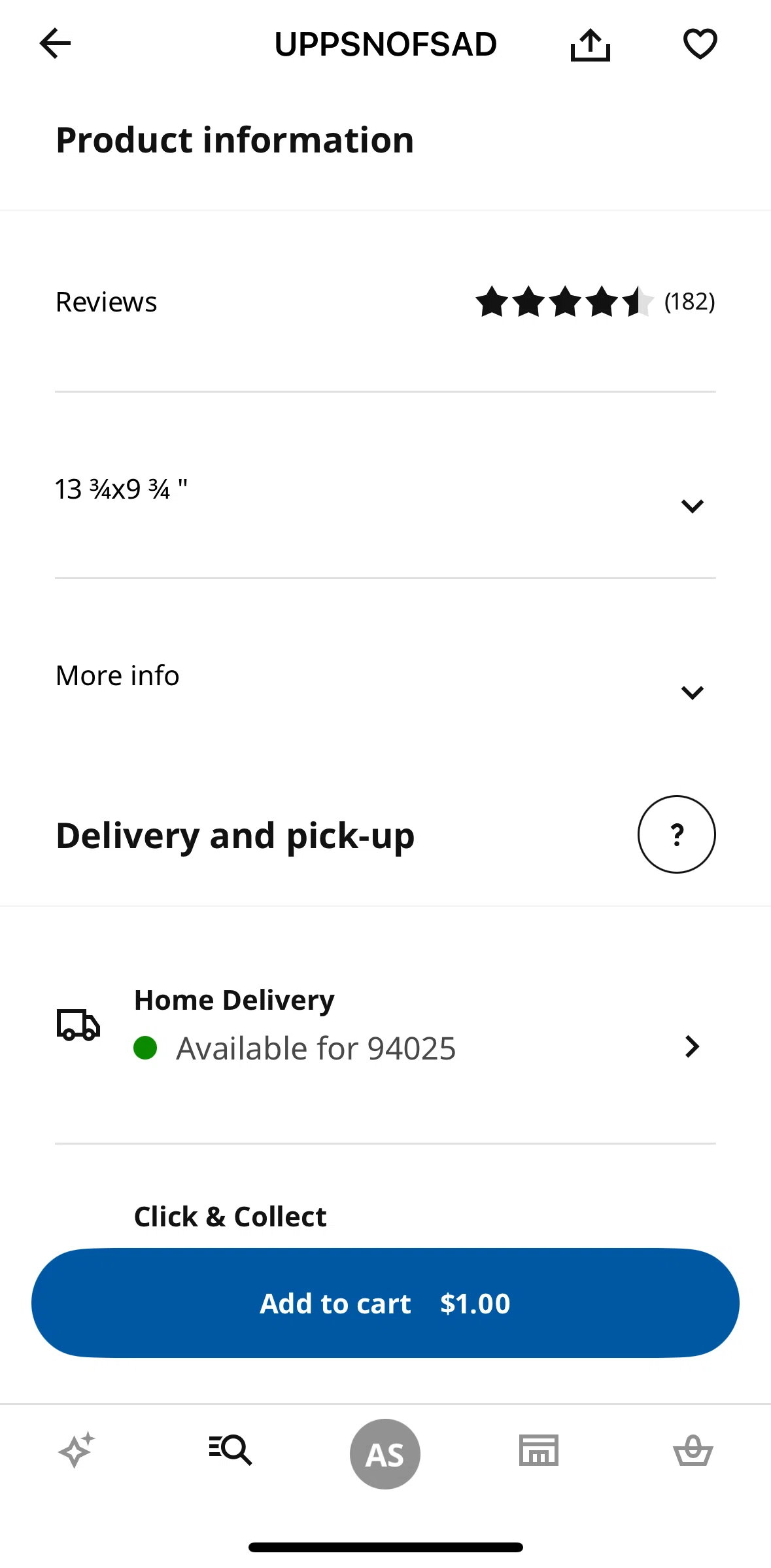 Ikea Screen screen in the Reviews flow