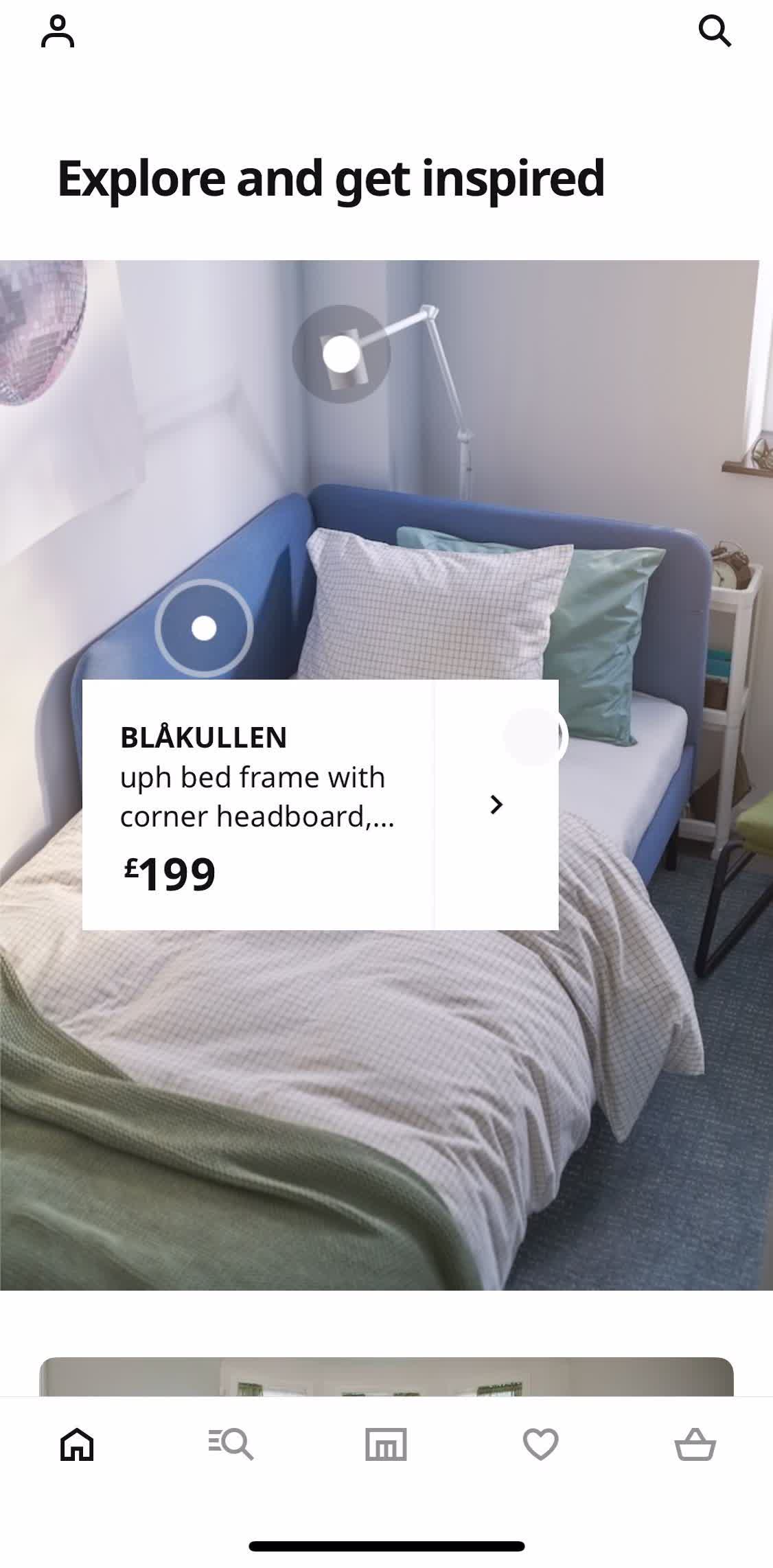 Ikea Home screen in the Saving flow