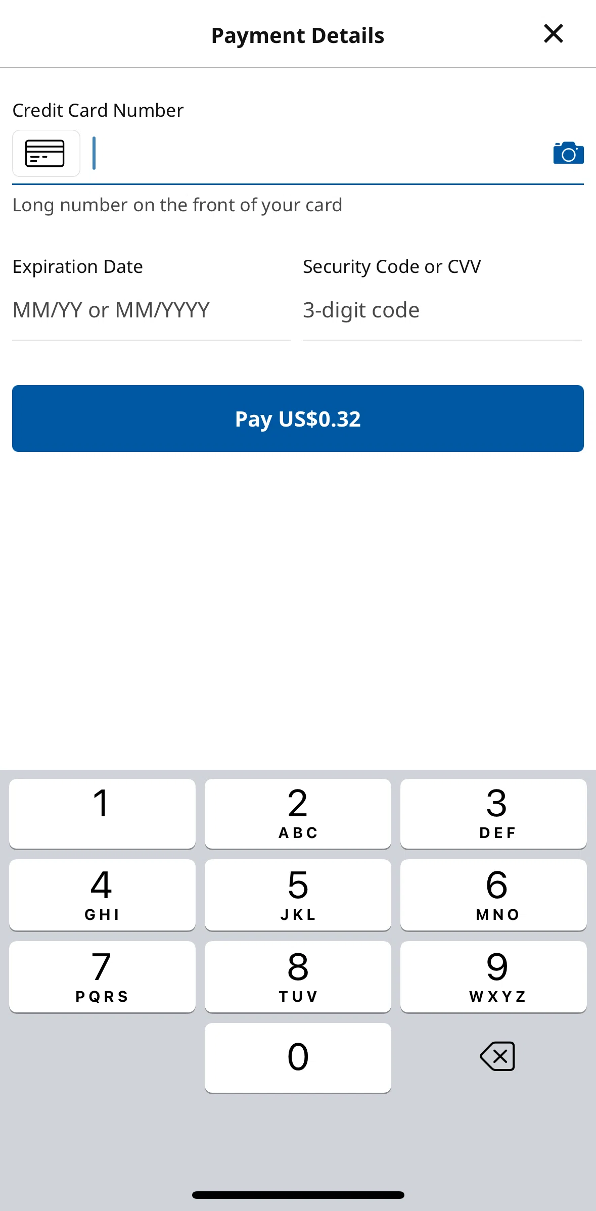 Ikea Screen screen in the Scan a card flow