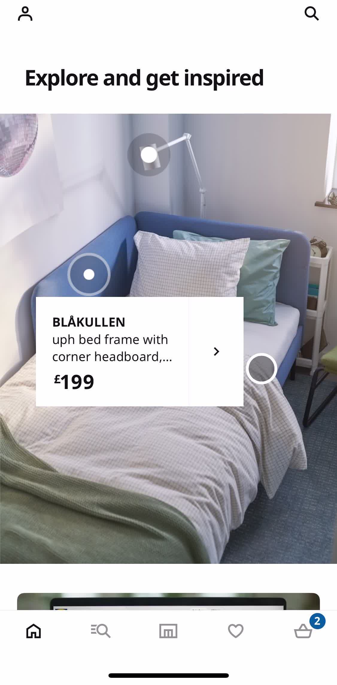 Ikea Home screen in the Searching flow