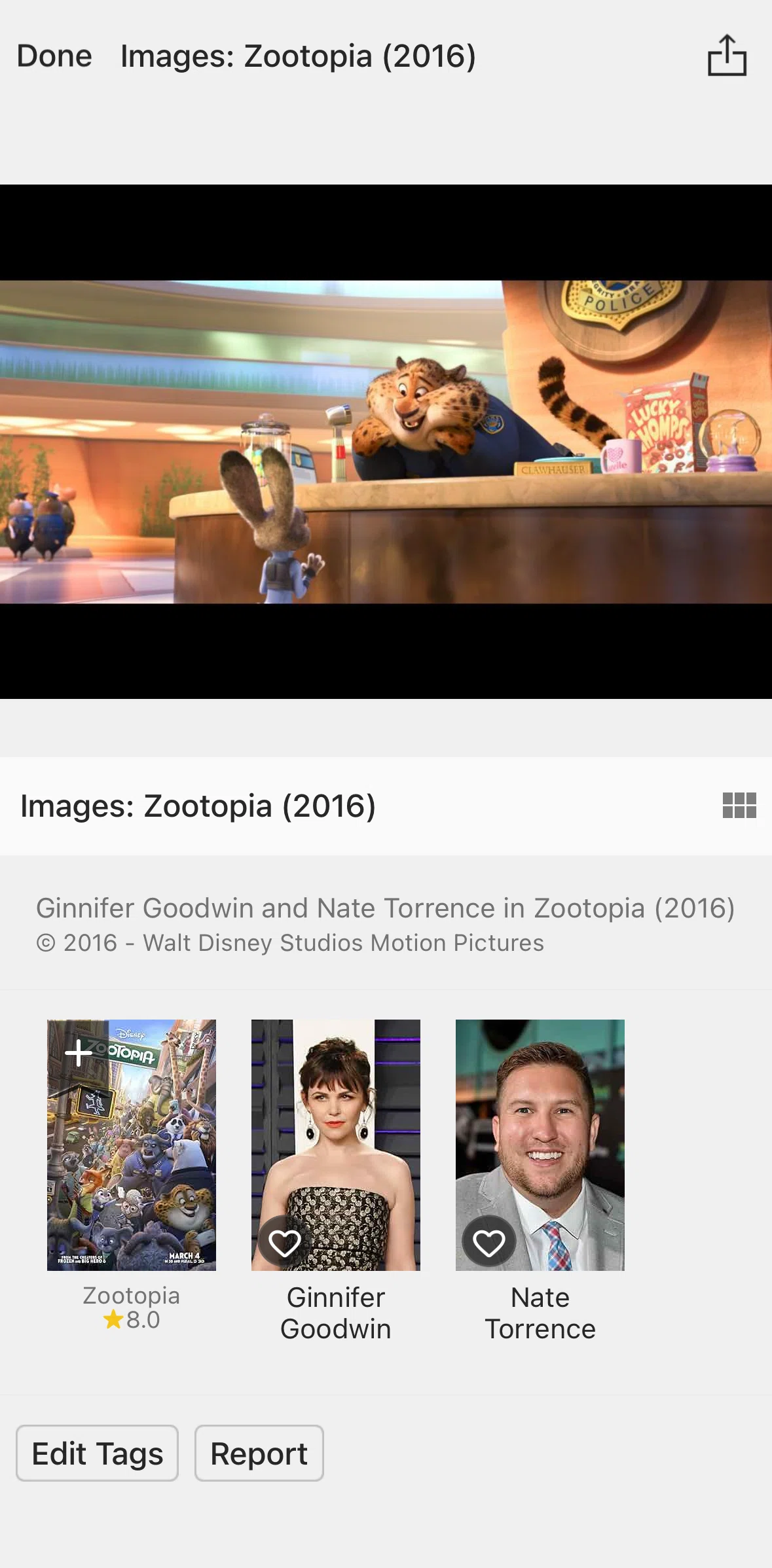 IMDb Screen screen in the Editing image tags flow