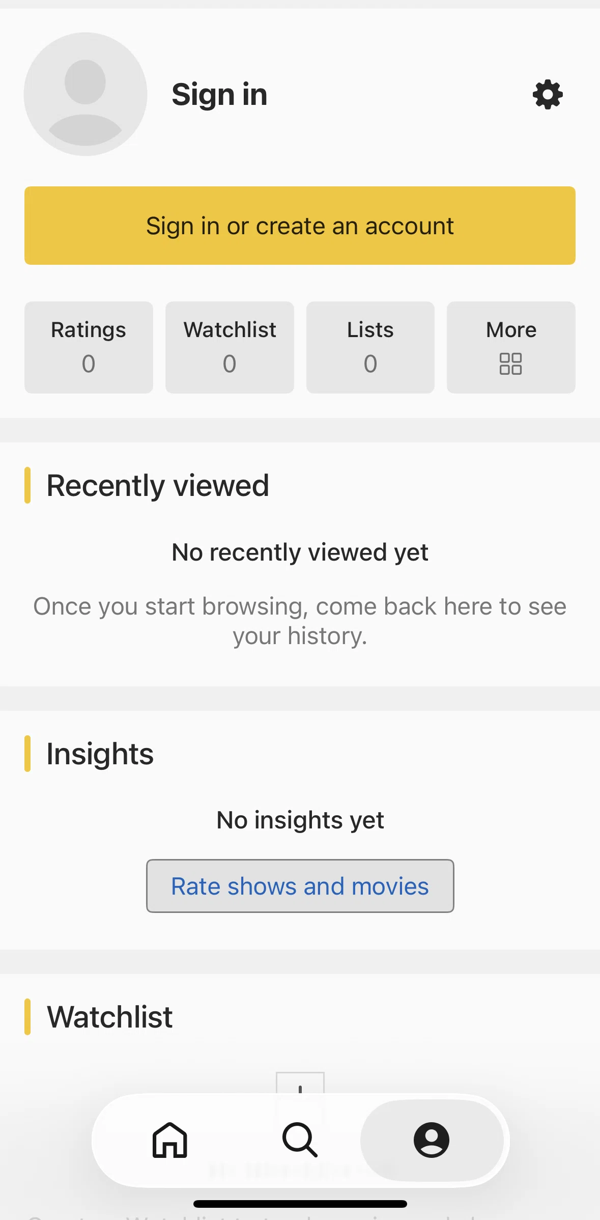 IMDb Screen screen in the Logging in flow