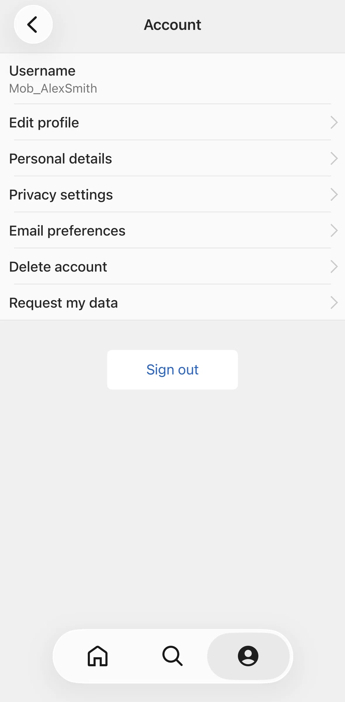 IMDb Screen screen in the Logging out flow