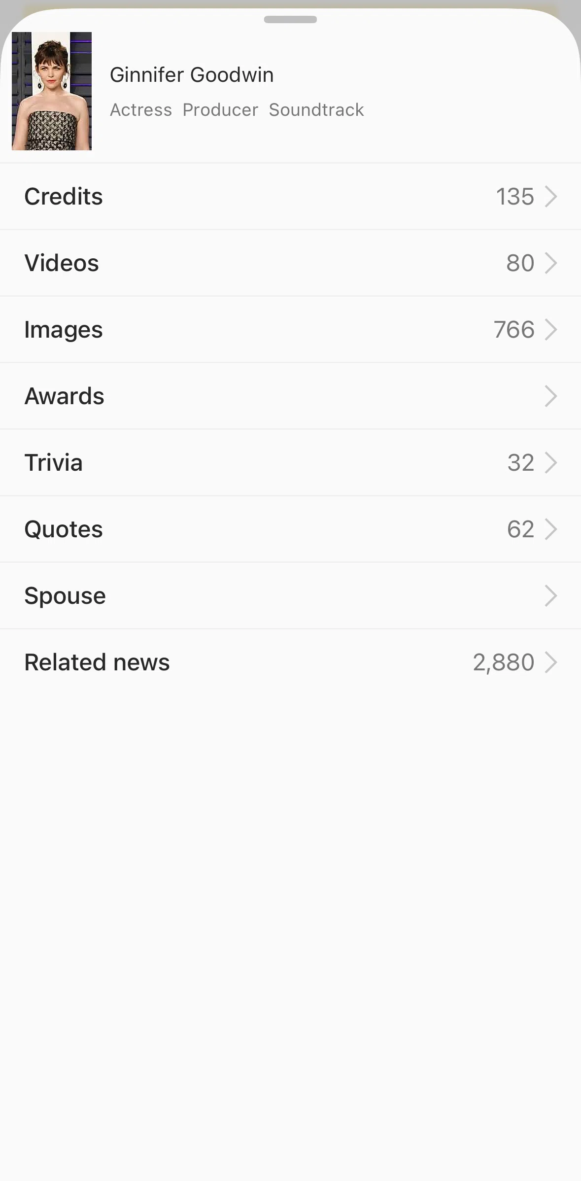 IMDb Screen screen in the News flow