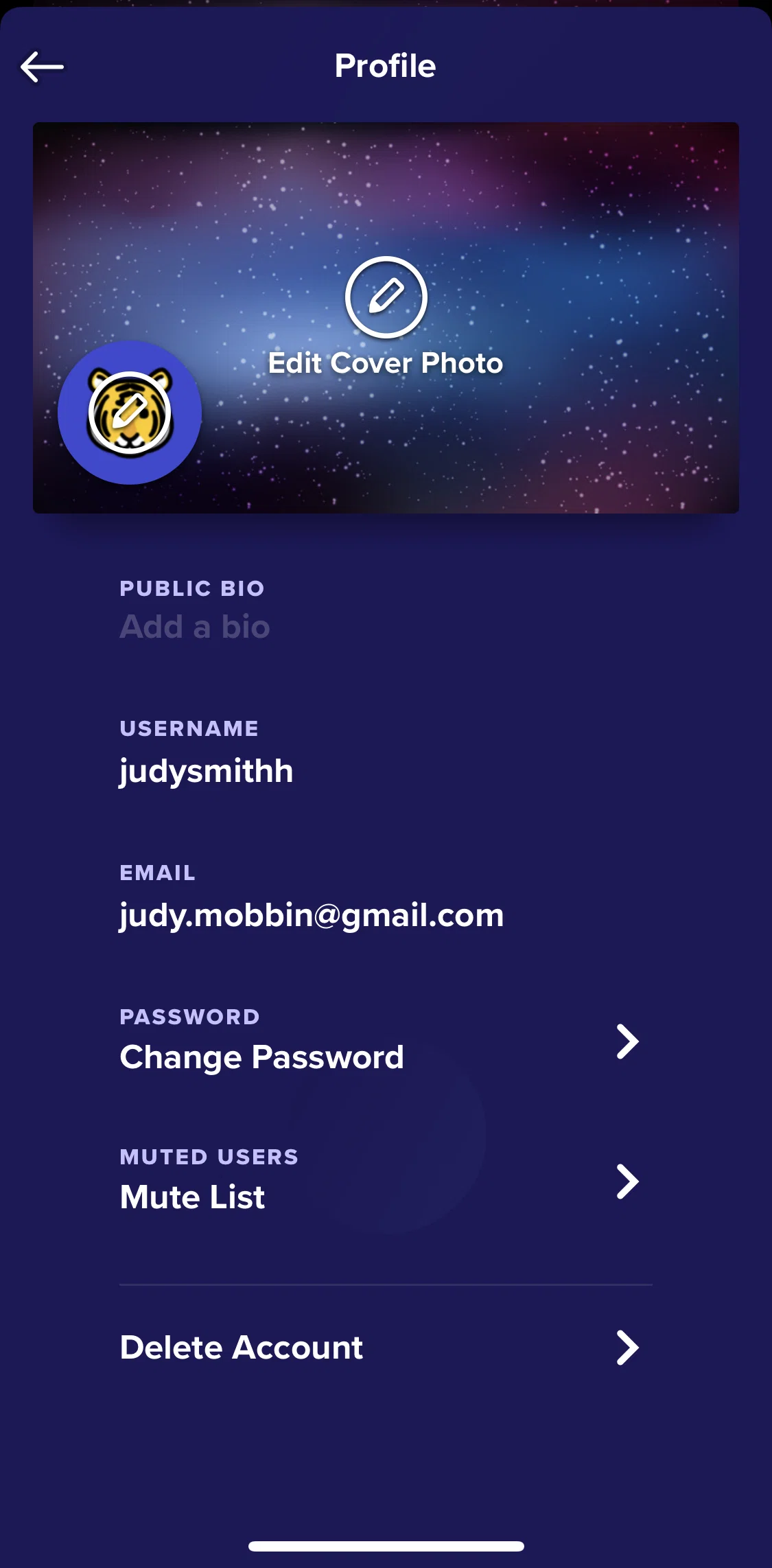 Imgur Screen screen in the Changing password flow