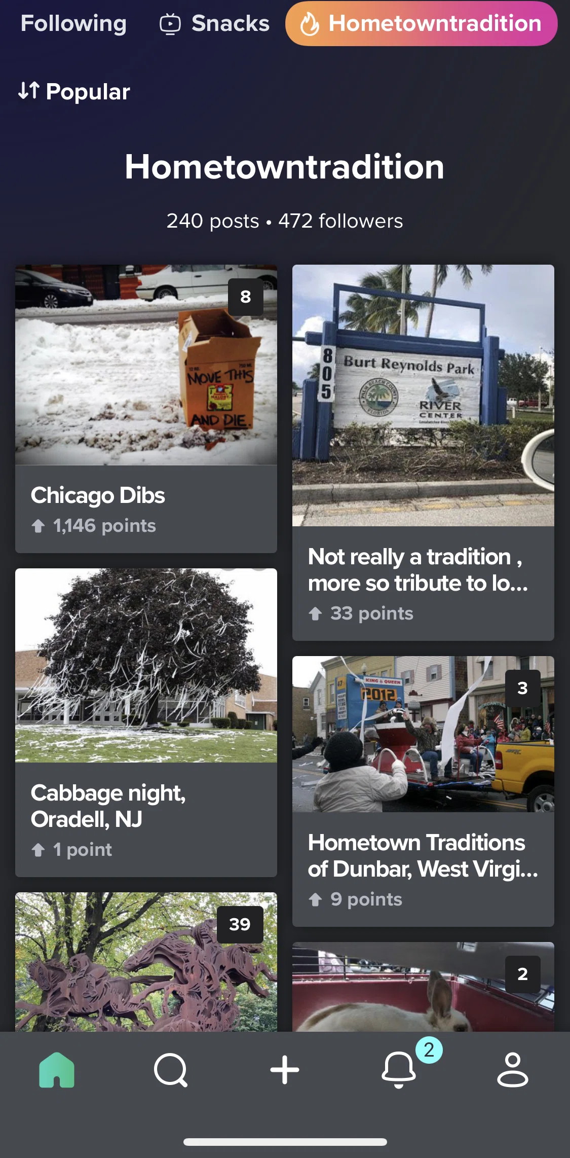 Imgur Screen screen in the Hometown tradition flow