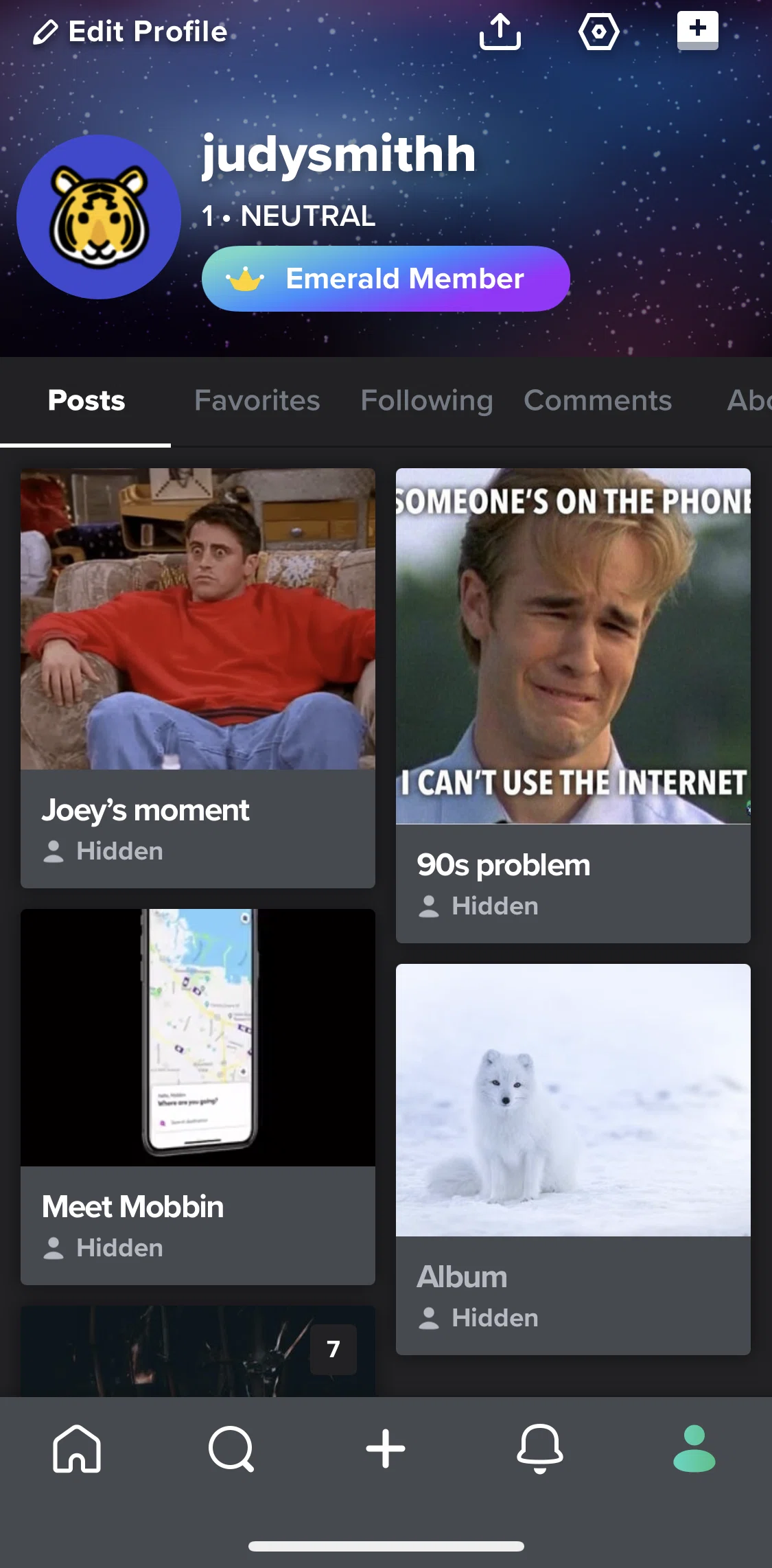 Imgur Screen screen in the Profile flow