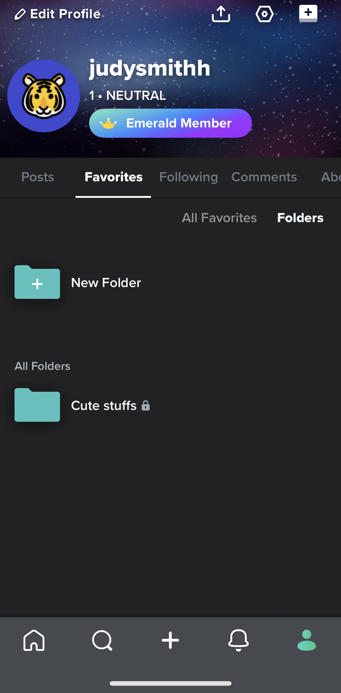 Imgur Screen screen in the Removing a favorites folder flow