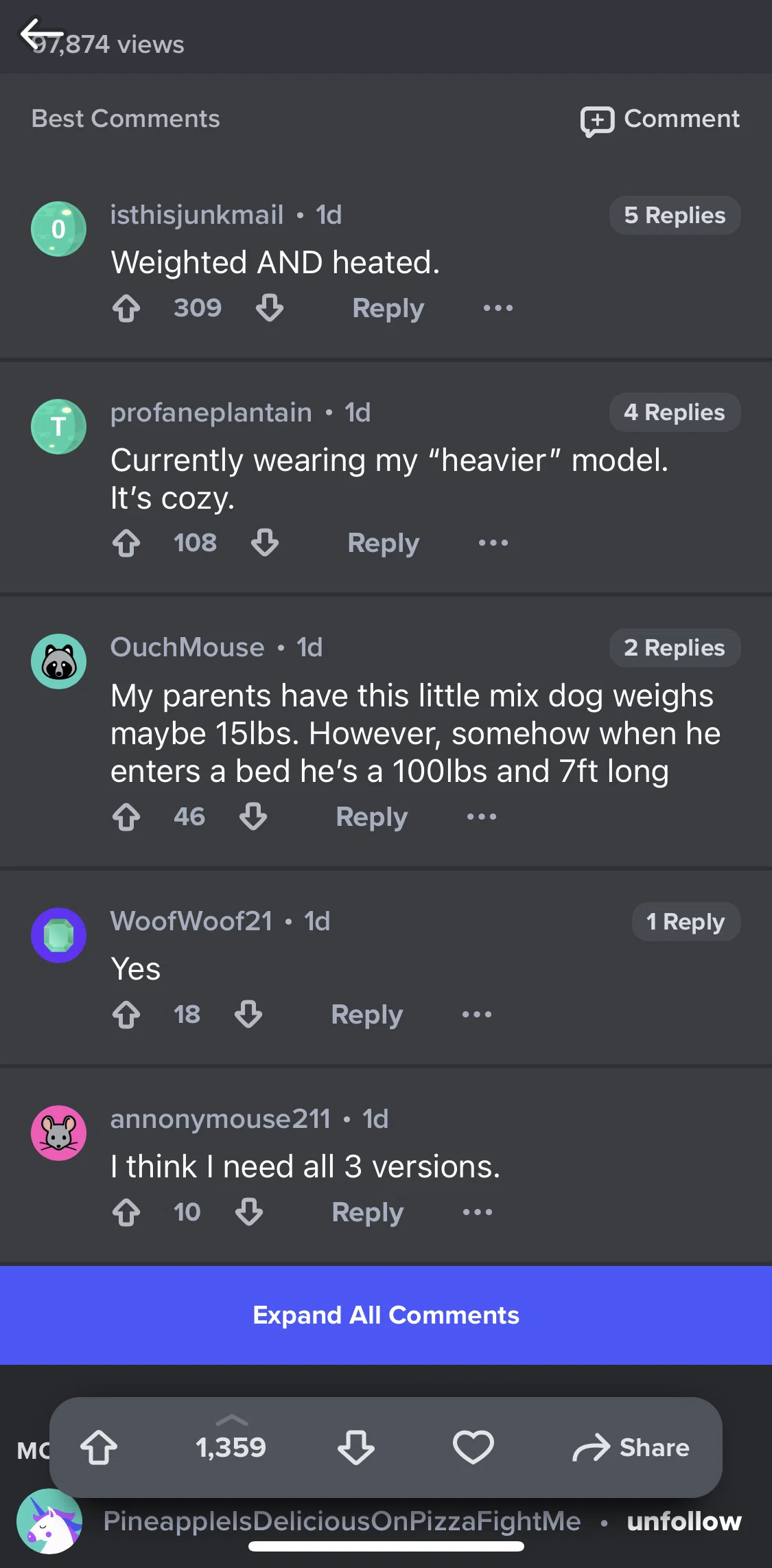 Imgur Screen screen in the Replying to a comment flow