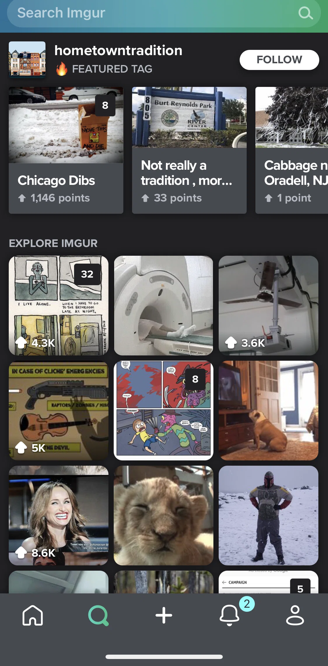 Imgur Screen screen in the Searching Imgur flow