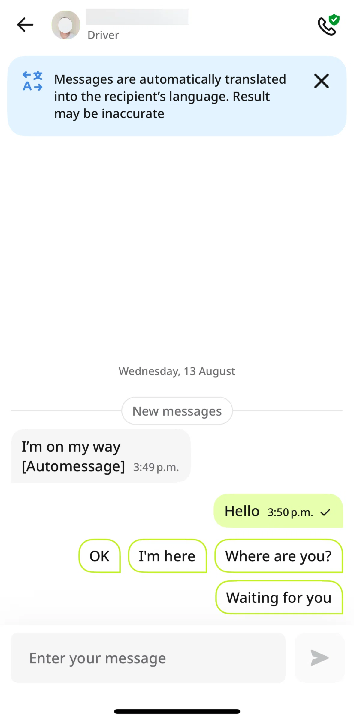 inDrive Screen screen in the Calling a driver flow