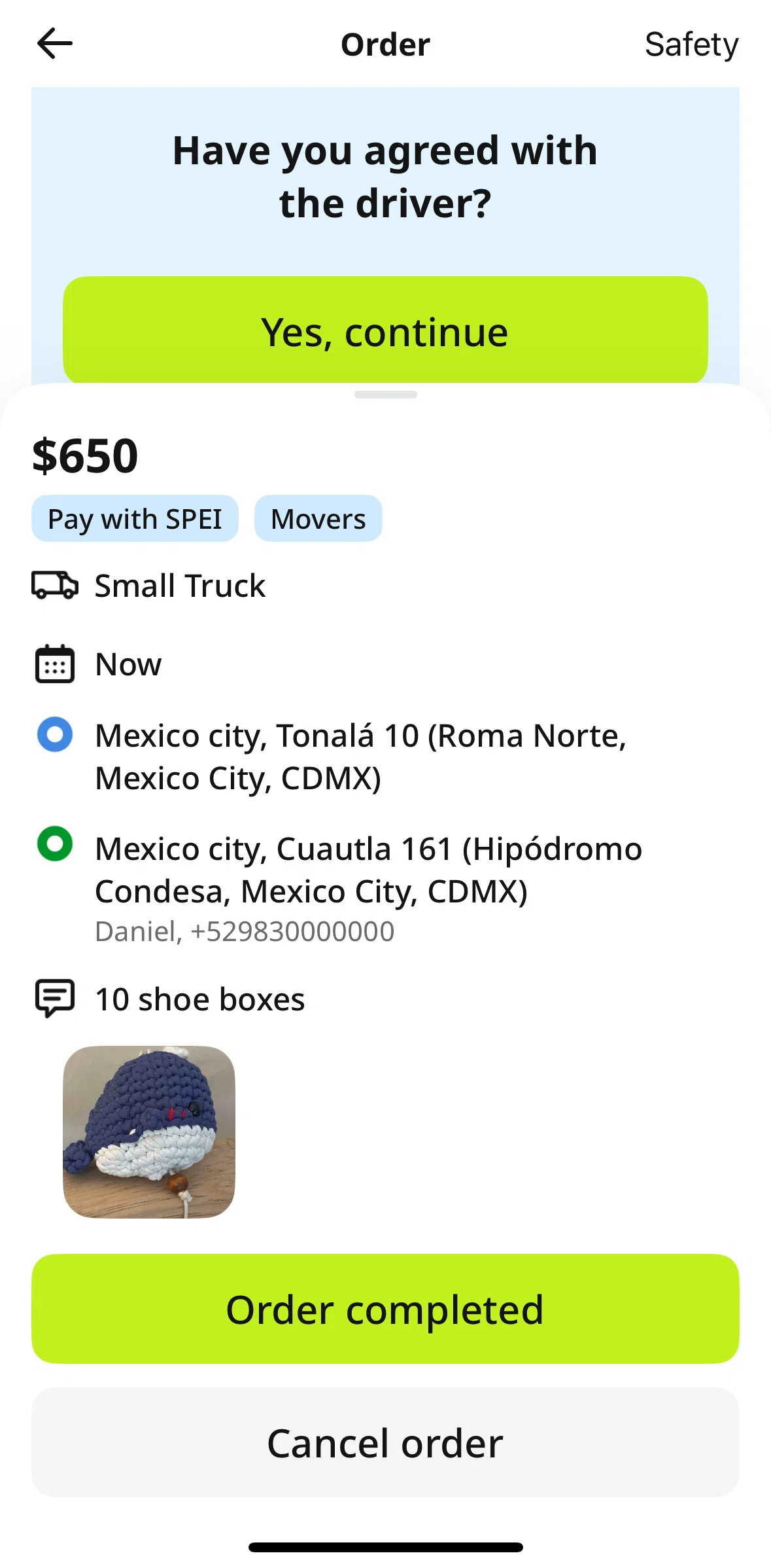 inDrive Screen screen in the Canceling an order flow