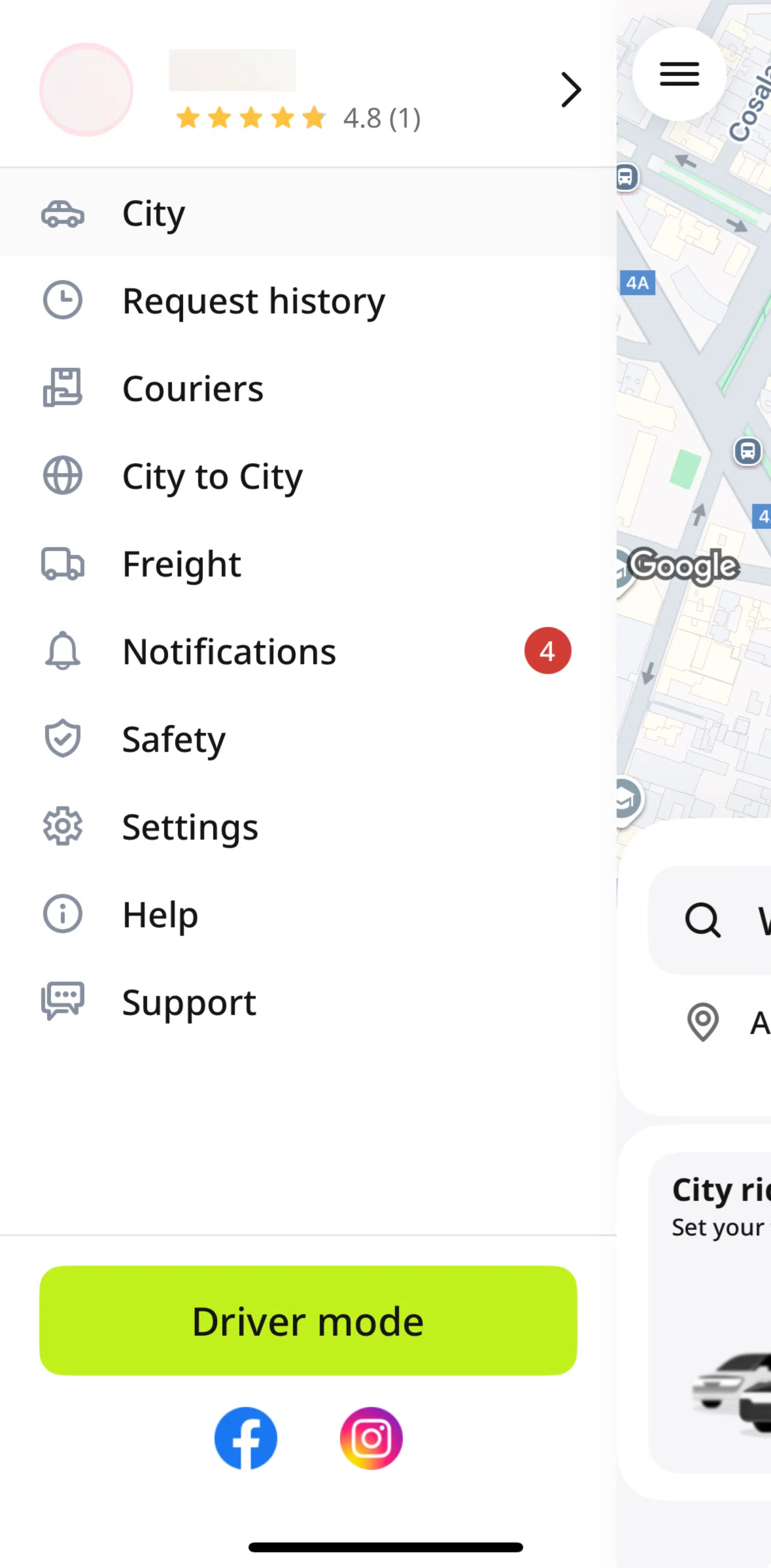 inDrive Screen screen in the Notifications flow
