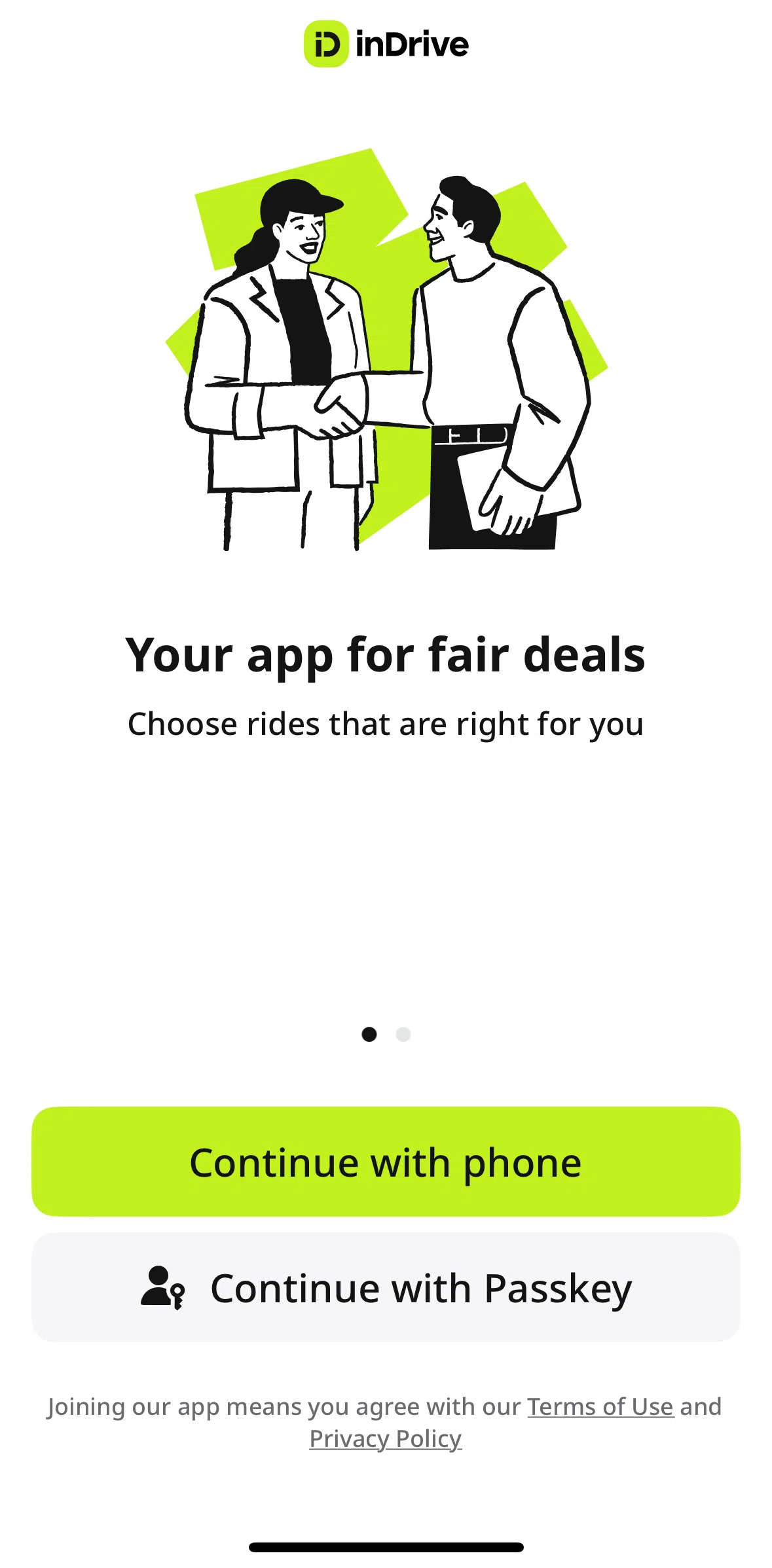 inDrive Screen screen in the Onboarding flow
