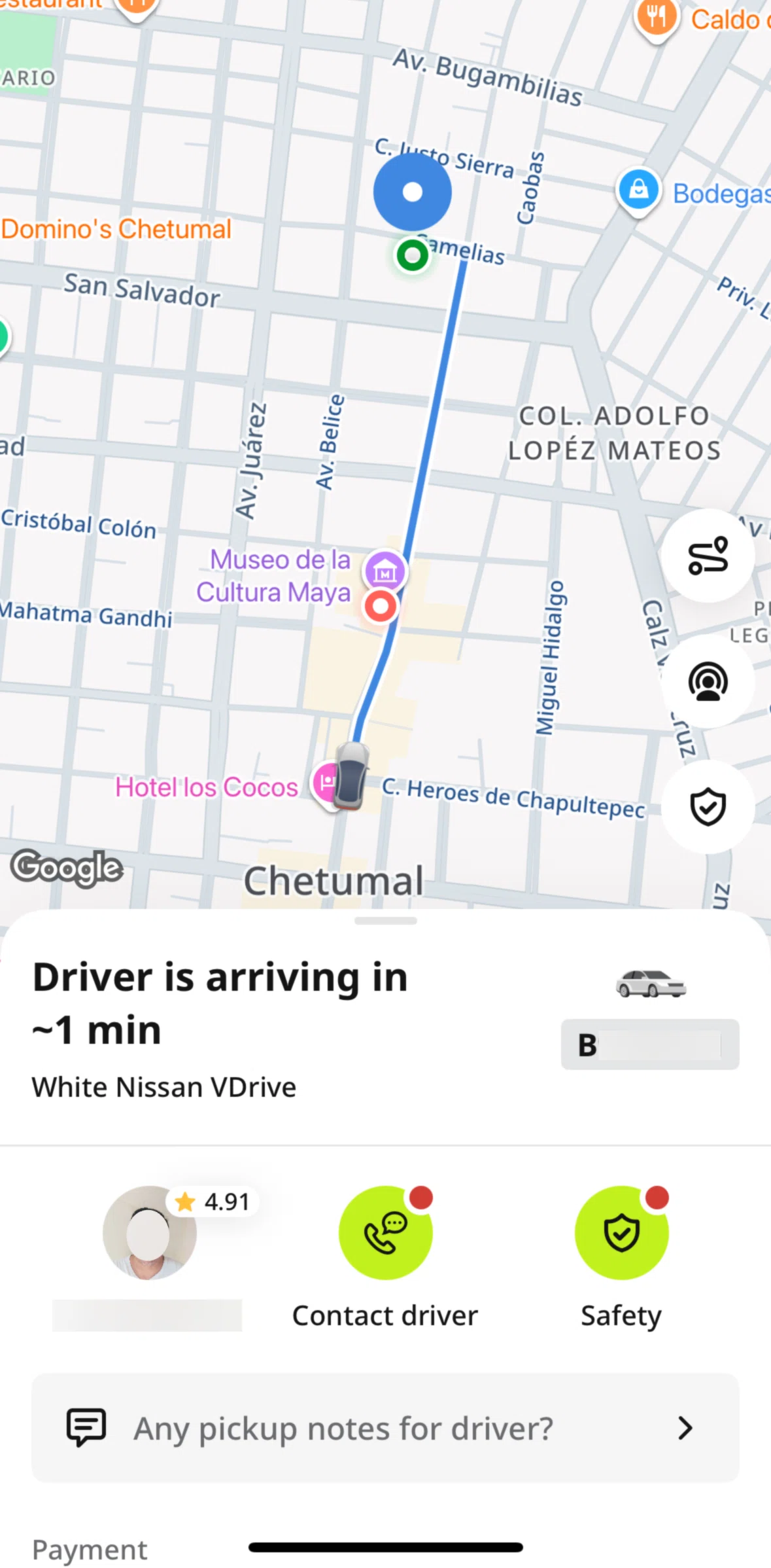 inDrive Screen screen in the Ongoing ride flow