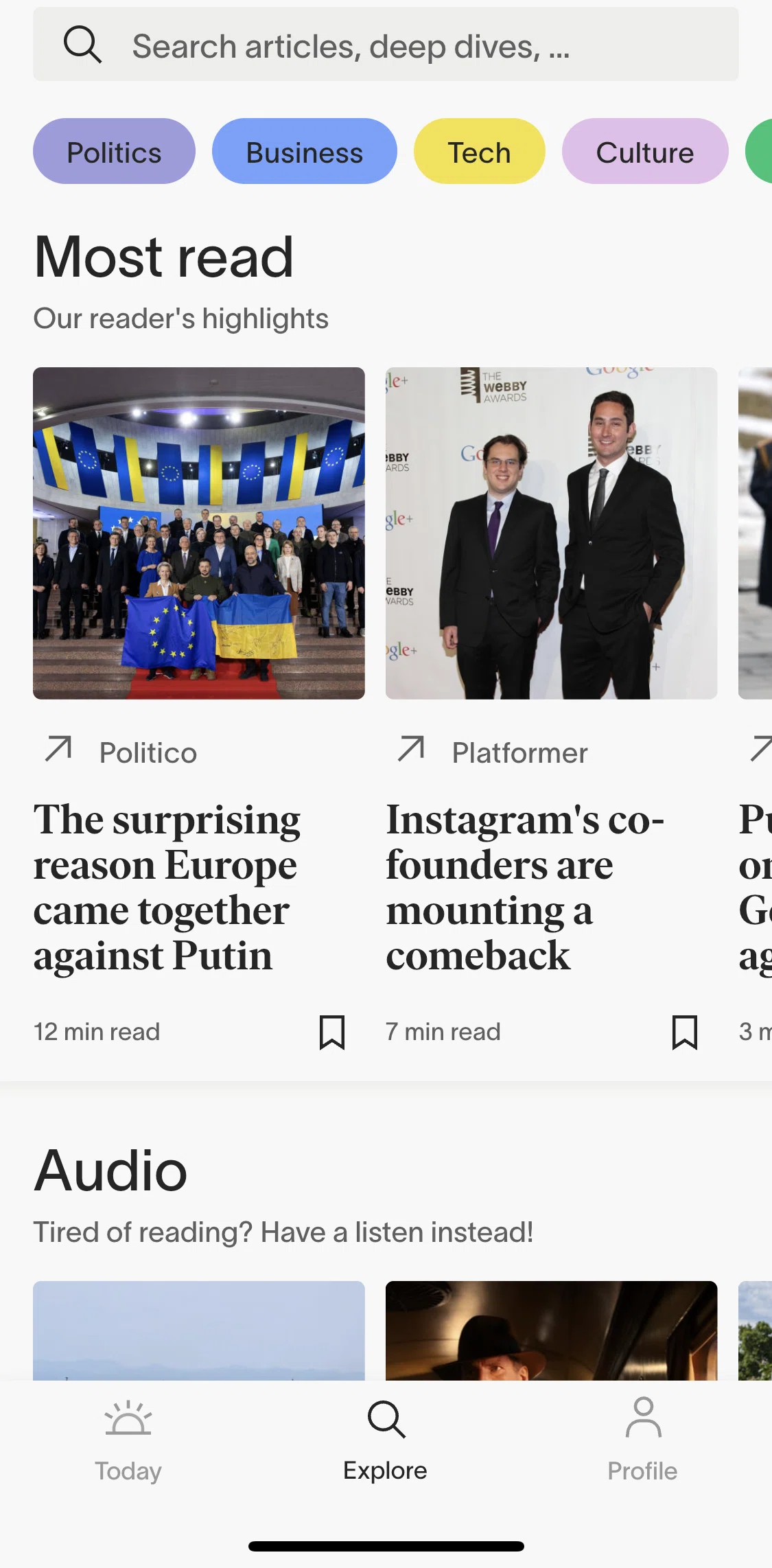 informed News Screen screen in the Searching Informed flow
