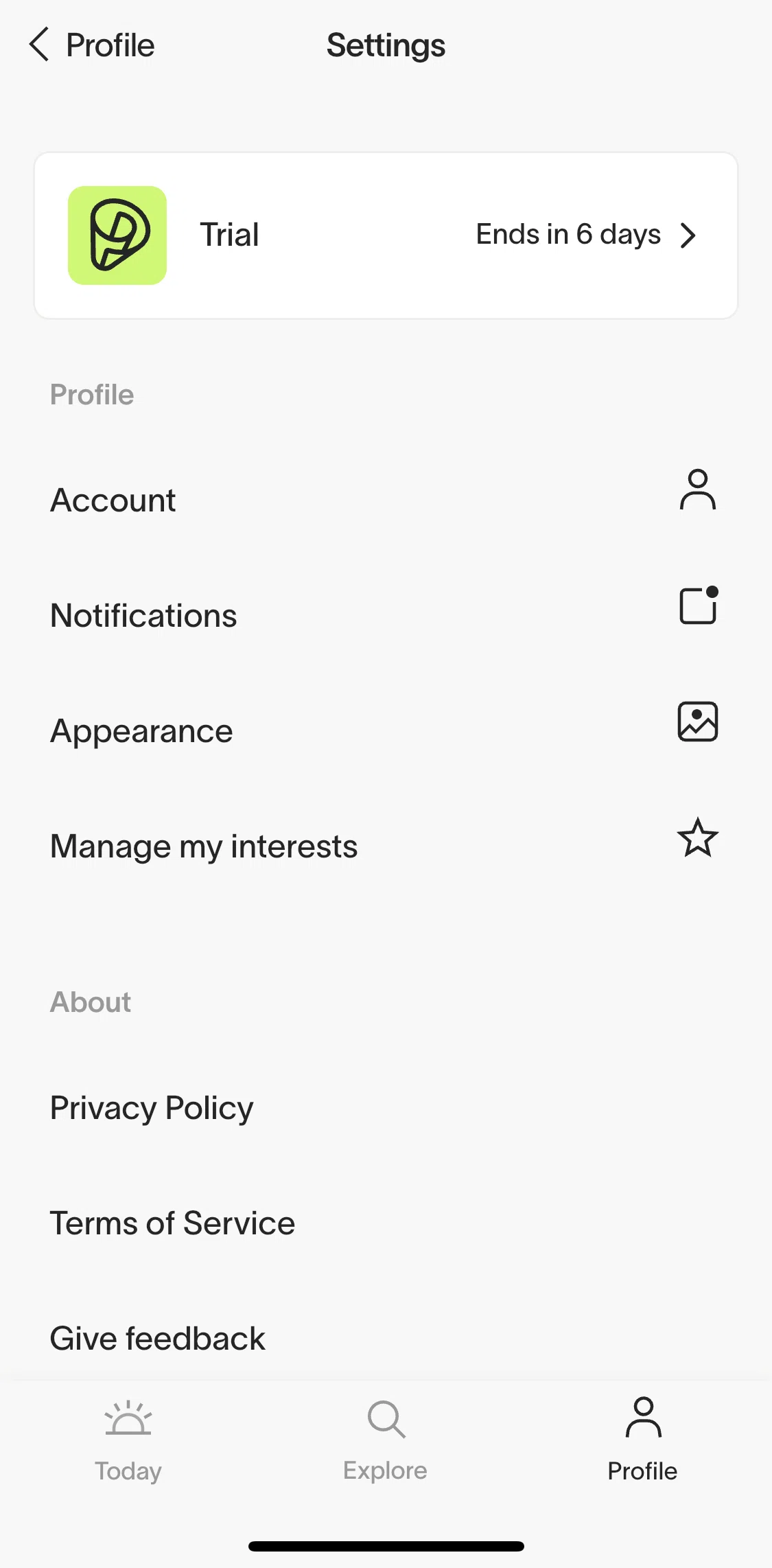informed News Screen screen in the Switching to dark mode flow