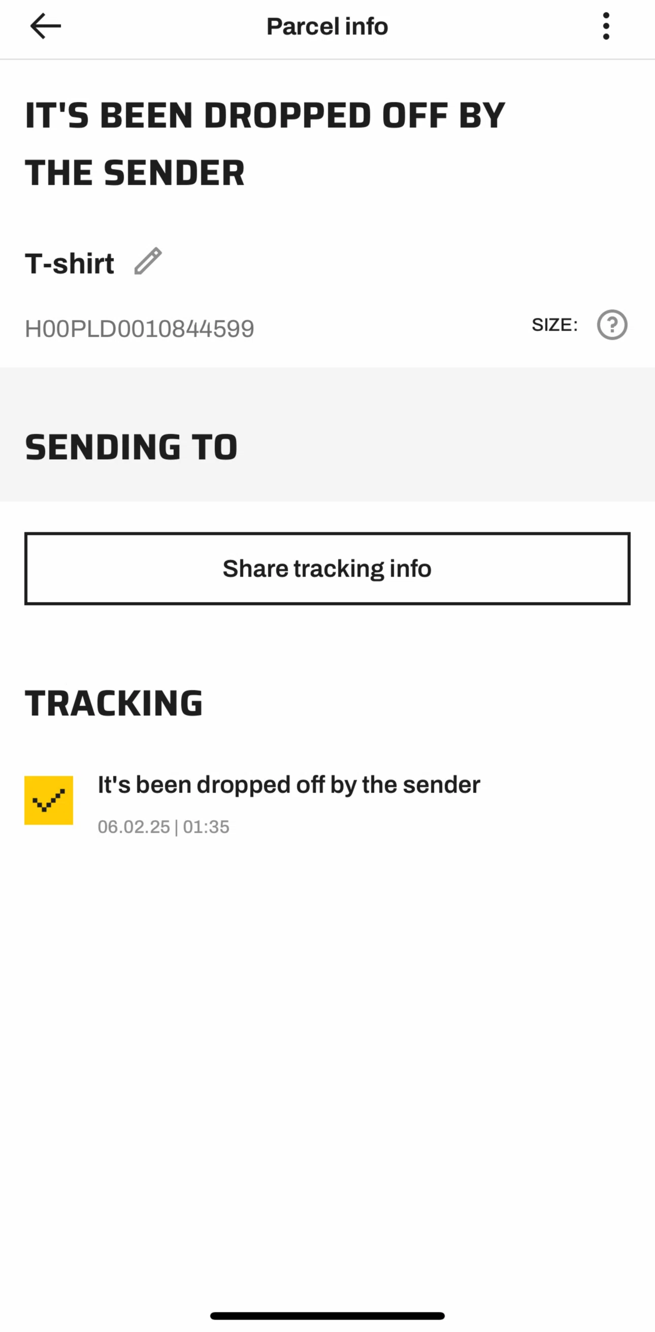 InPost UK Screen screen in the About sizes flow