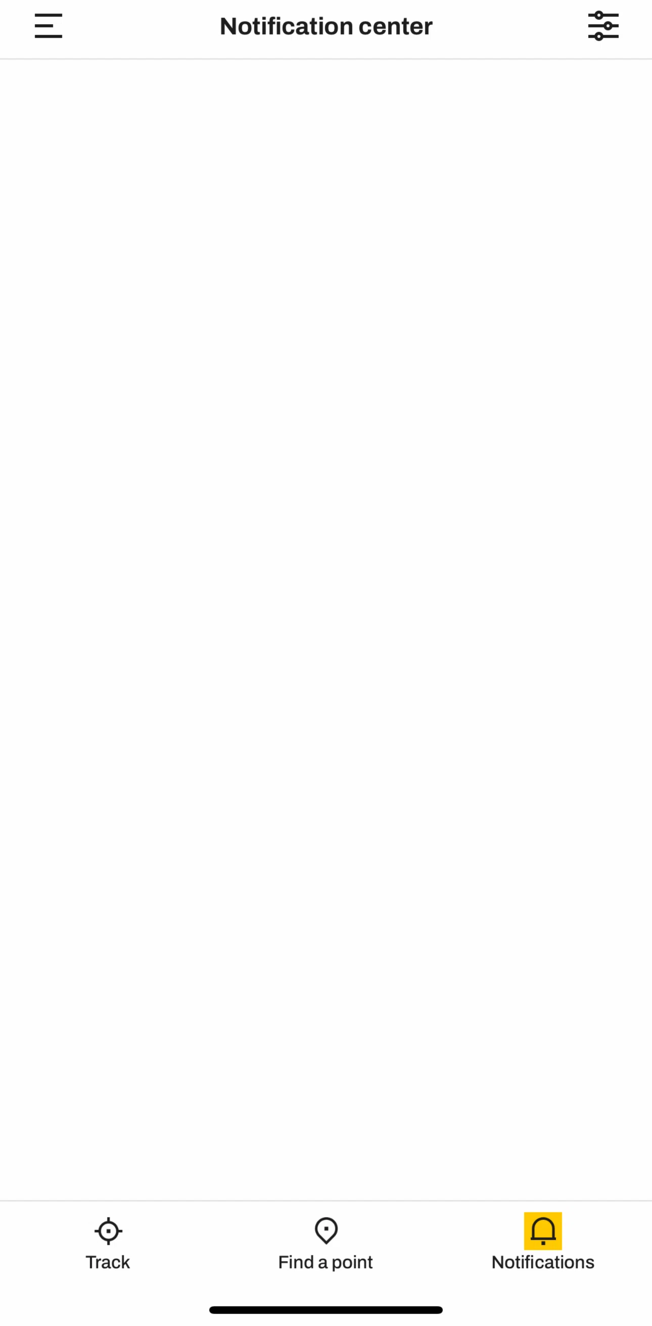 InPost UK Screen screen in the Filter notifications flow