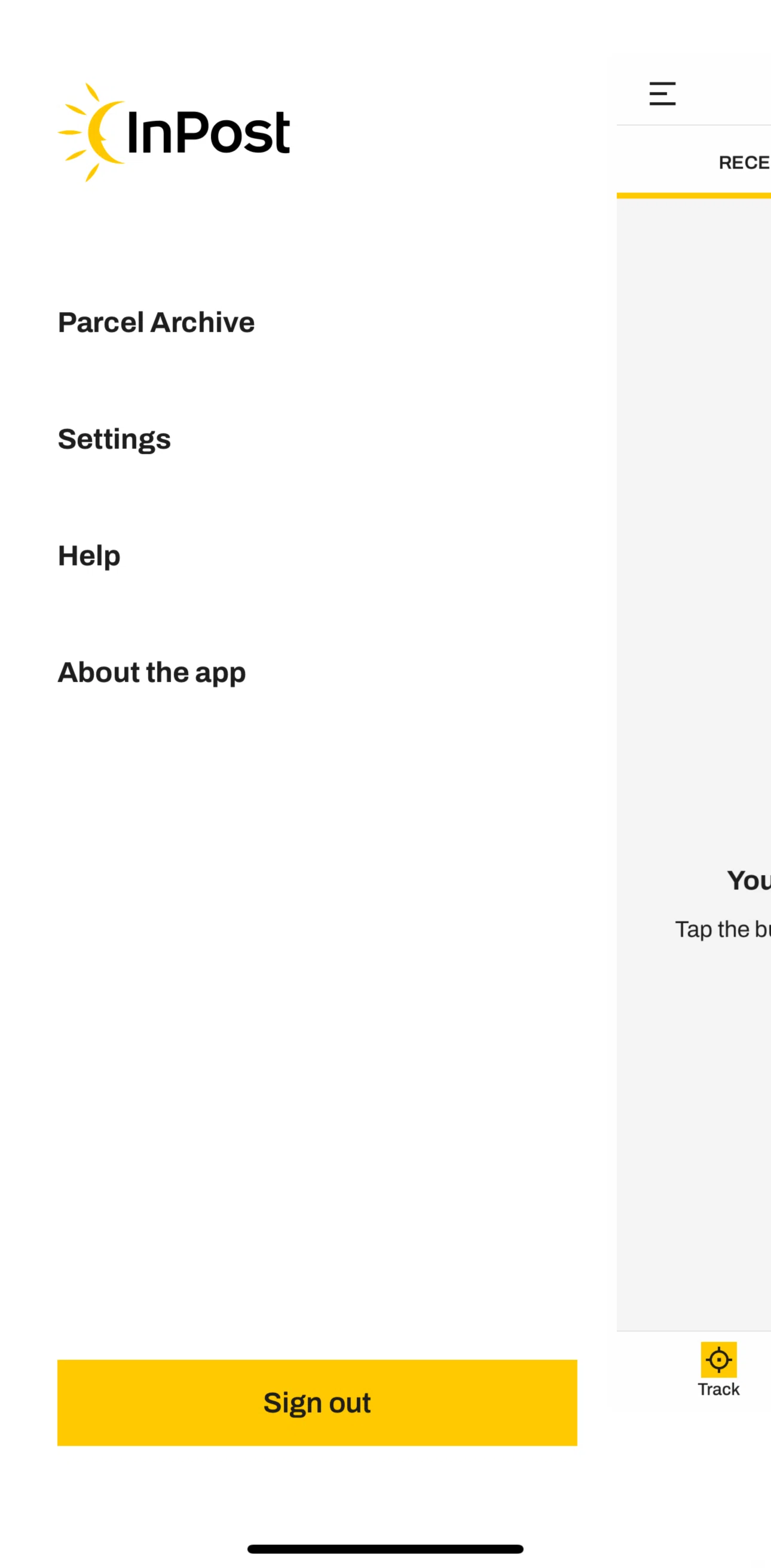 InPost UK Screen screen in the Help flow