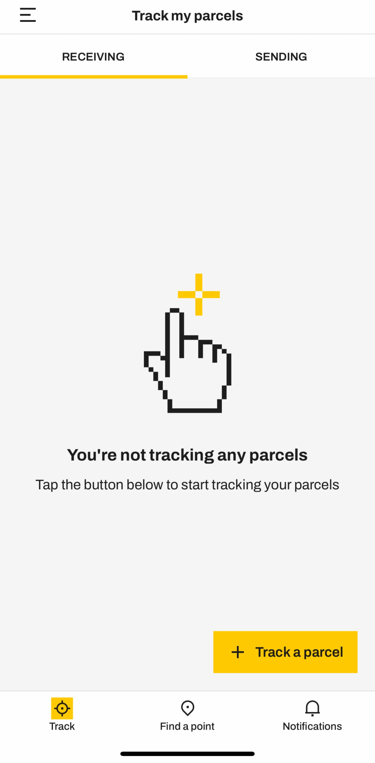 InPost UK Screen screen in the Side navigation flow