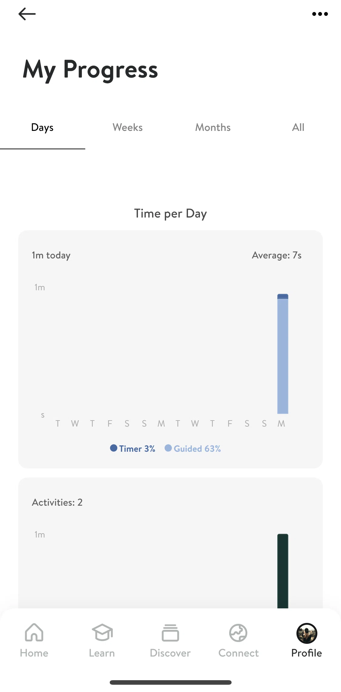 Insight Timer Screen screen in the Adding a session flow