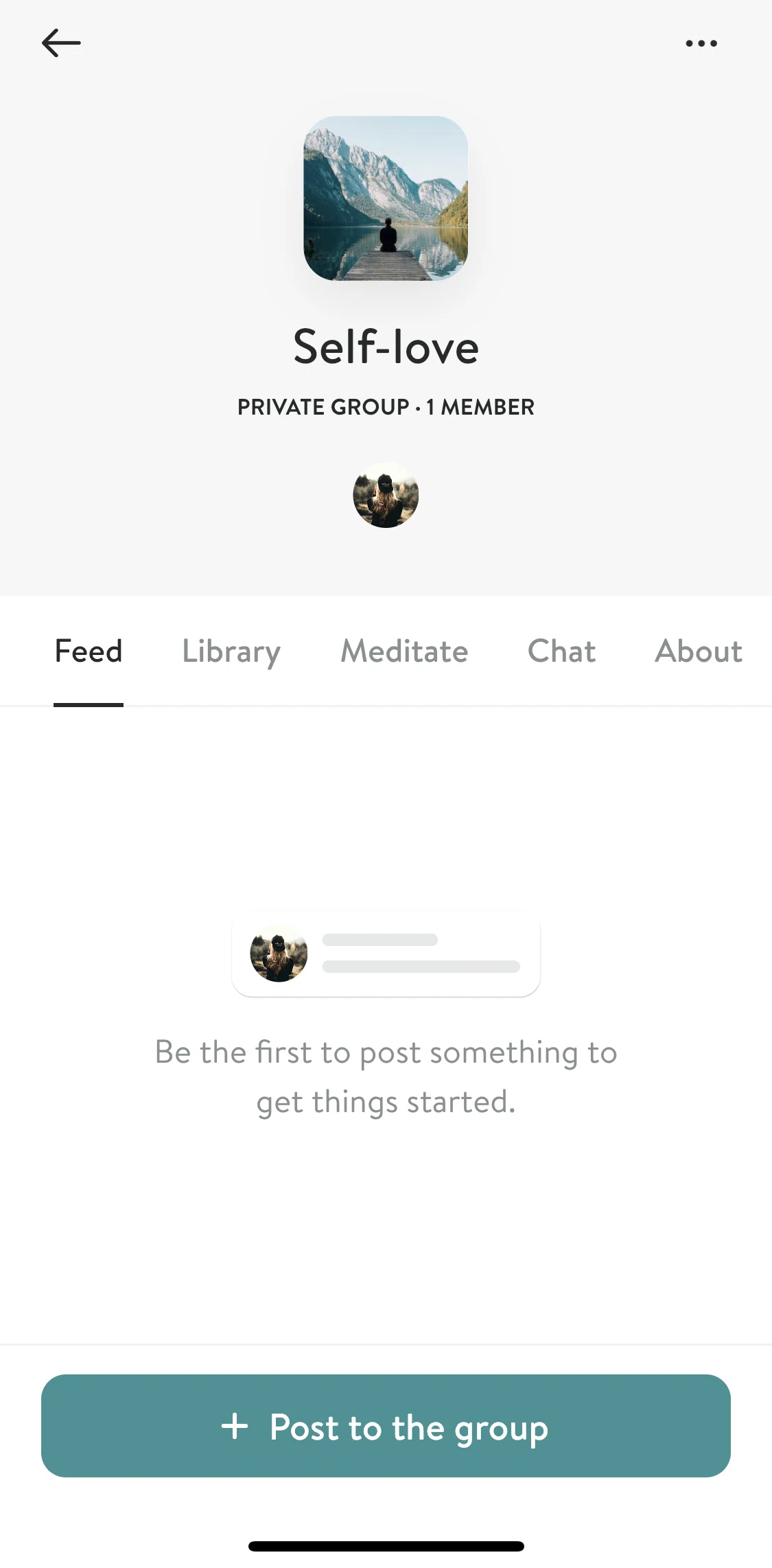 Insight Timer Screen screen in the Creating a post flow