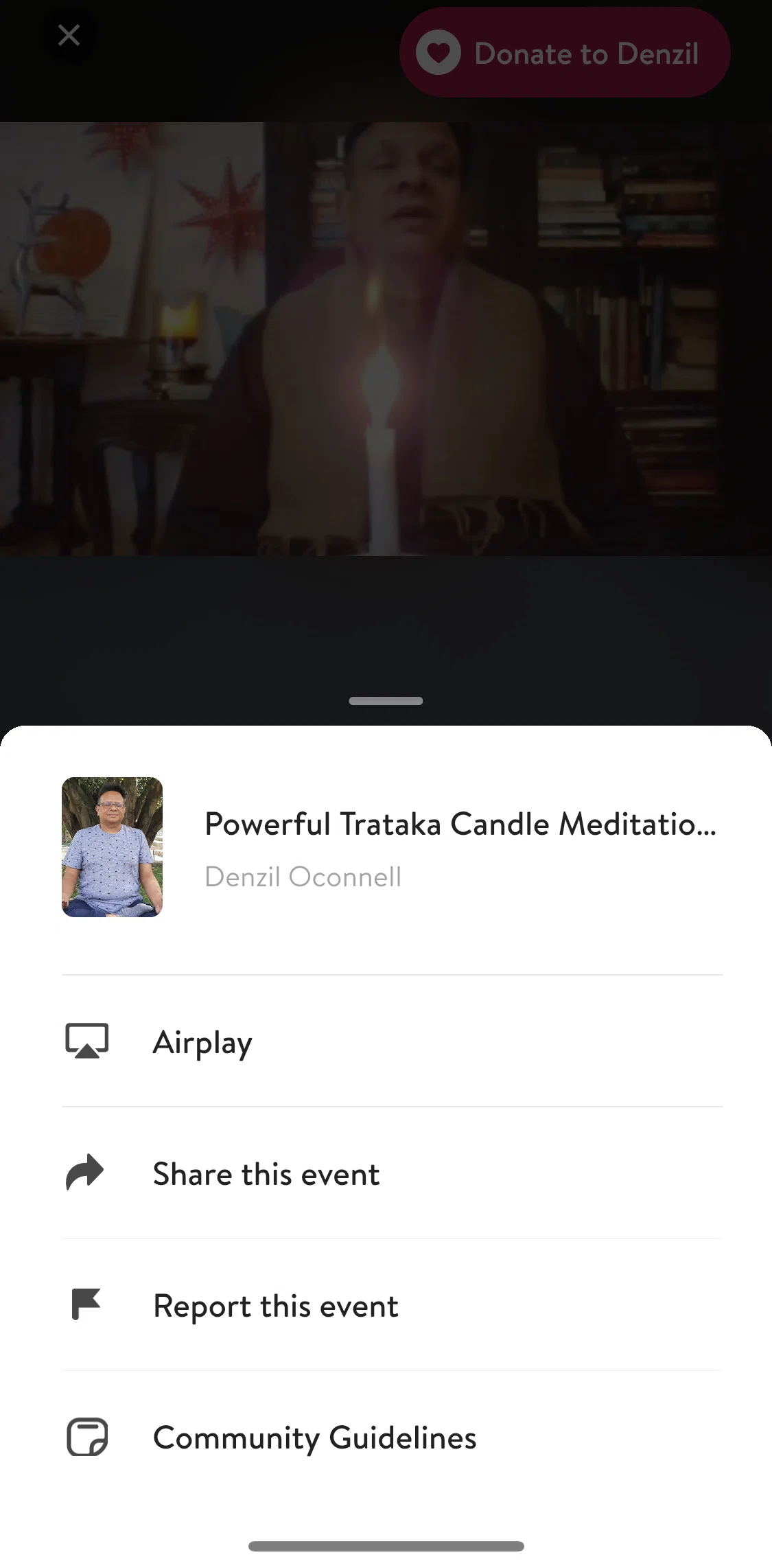 Insight Timer Screen screen in the Reporting an event flow