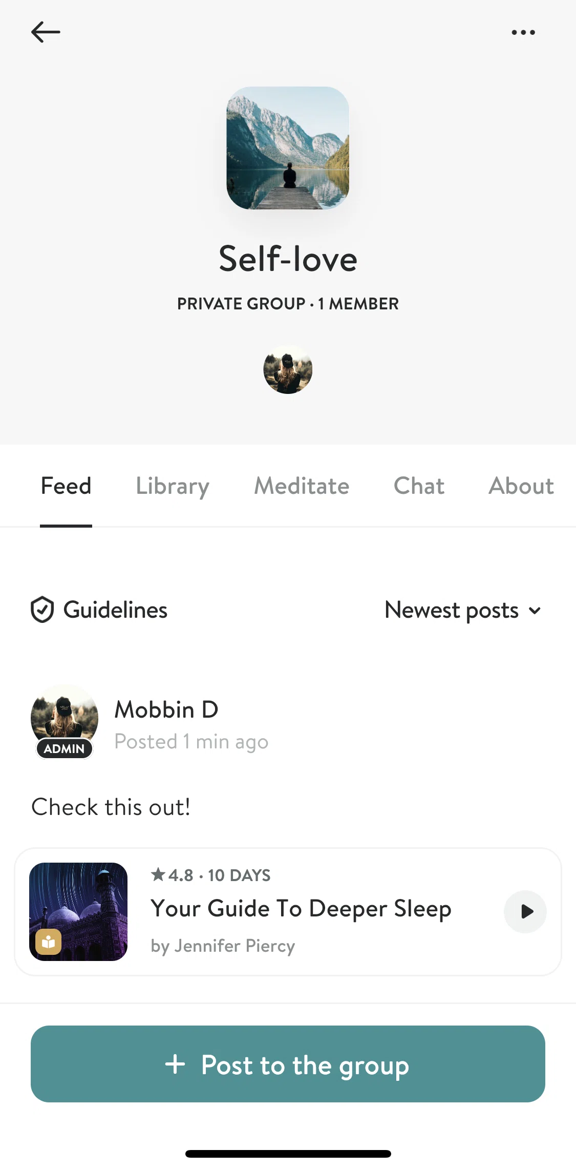 Insight Timer Screen screen in the Scheduling a meditation session flow