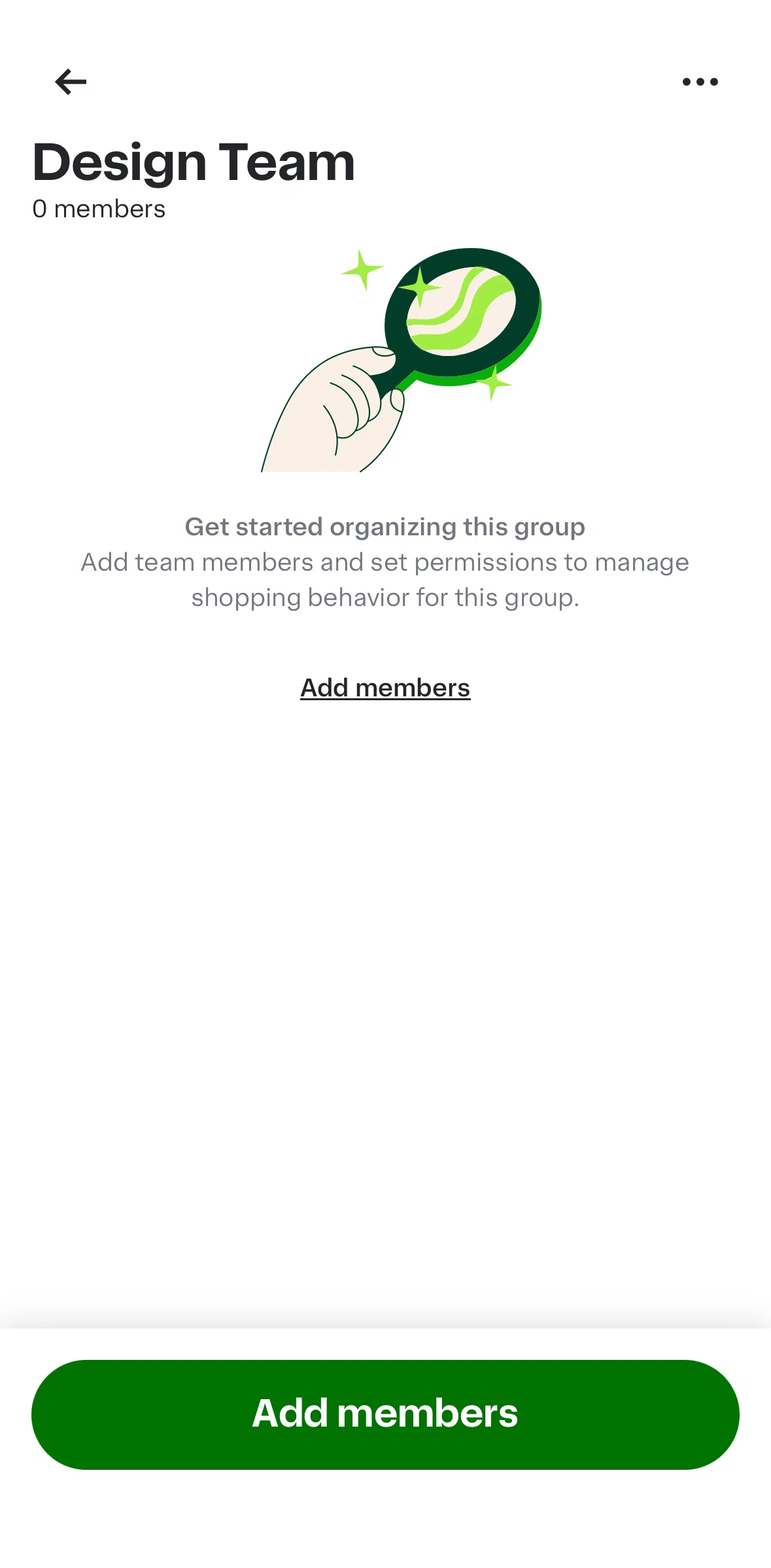 Instacart Screen screen in the Adding a member flow