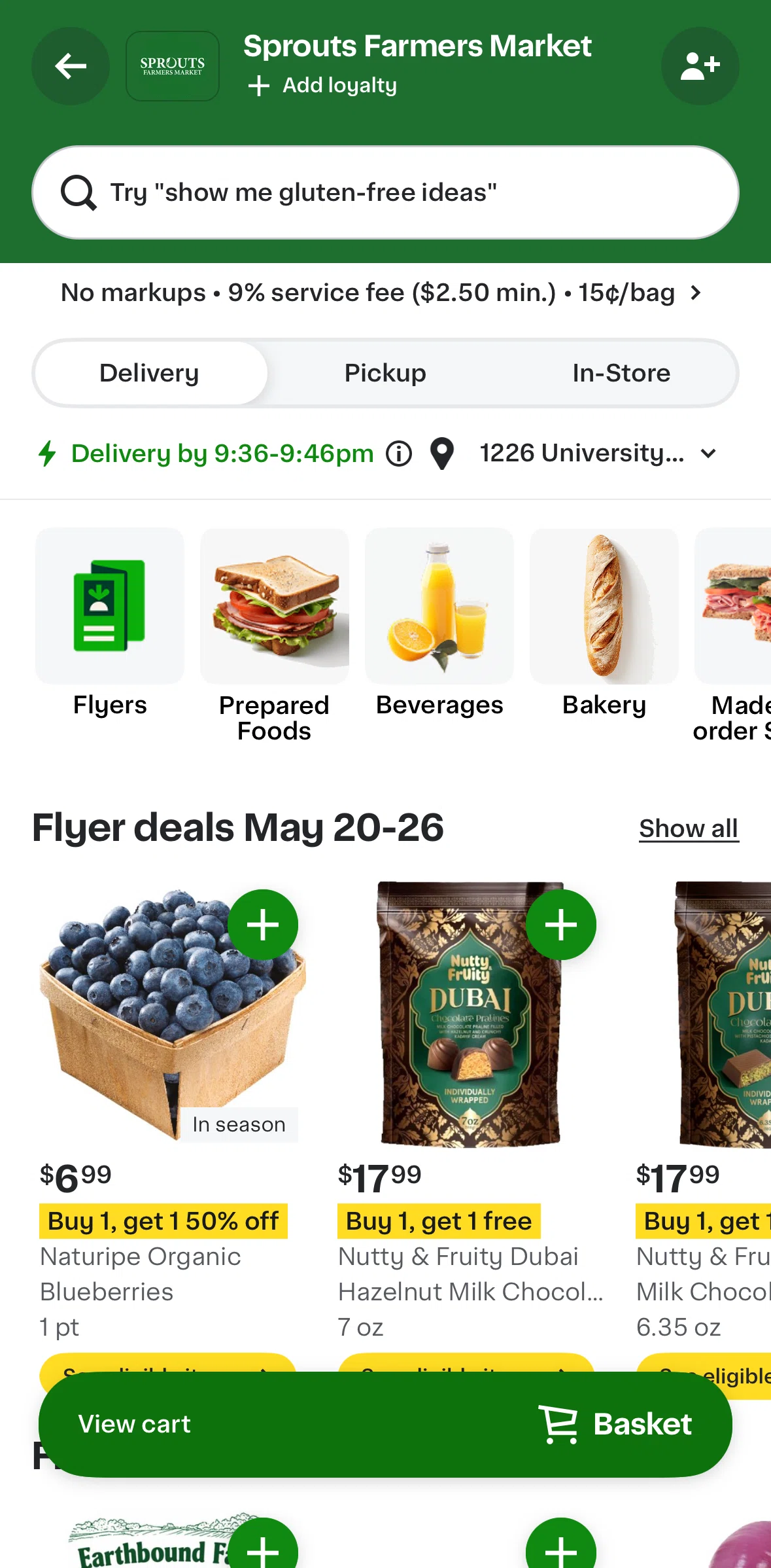Instacart Screen screen in the Flyer deals flow