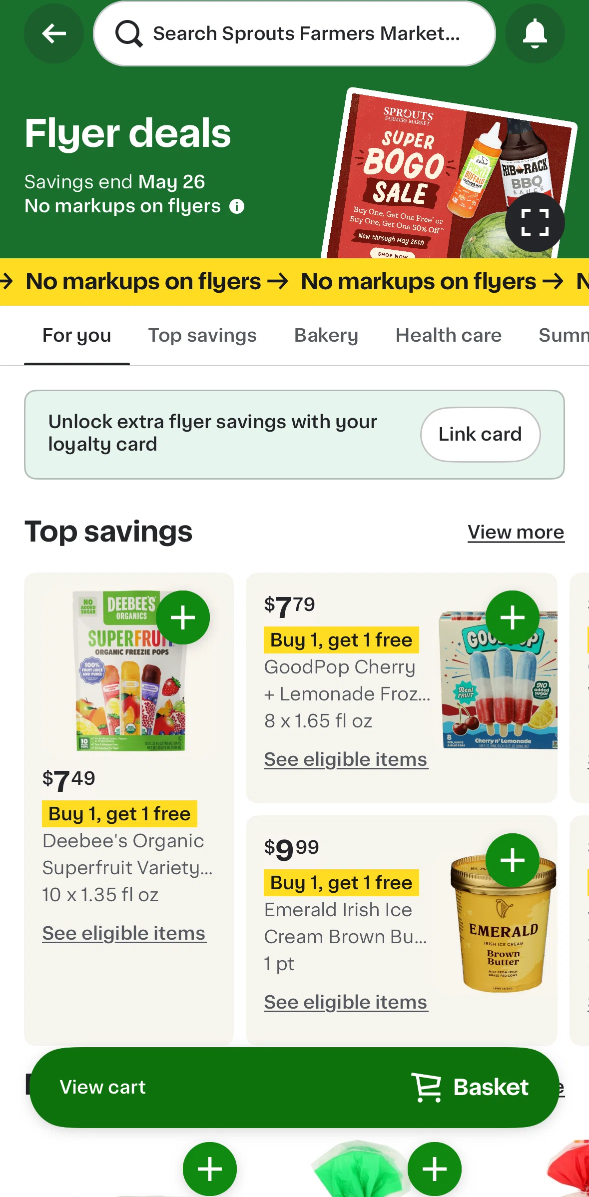Instacart Screen screen in the Flyer poster flow