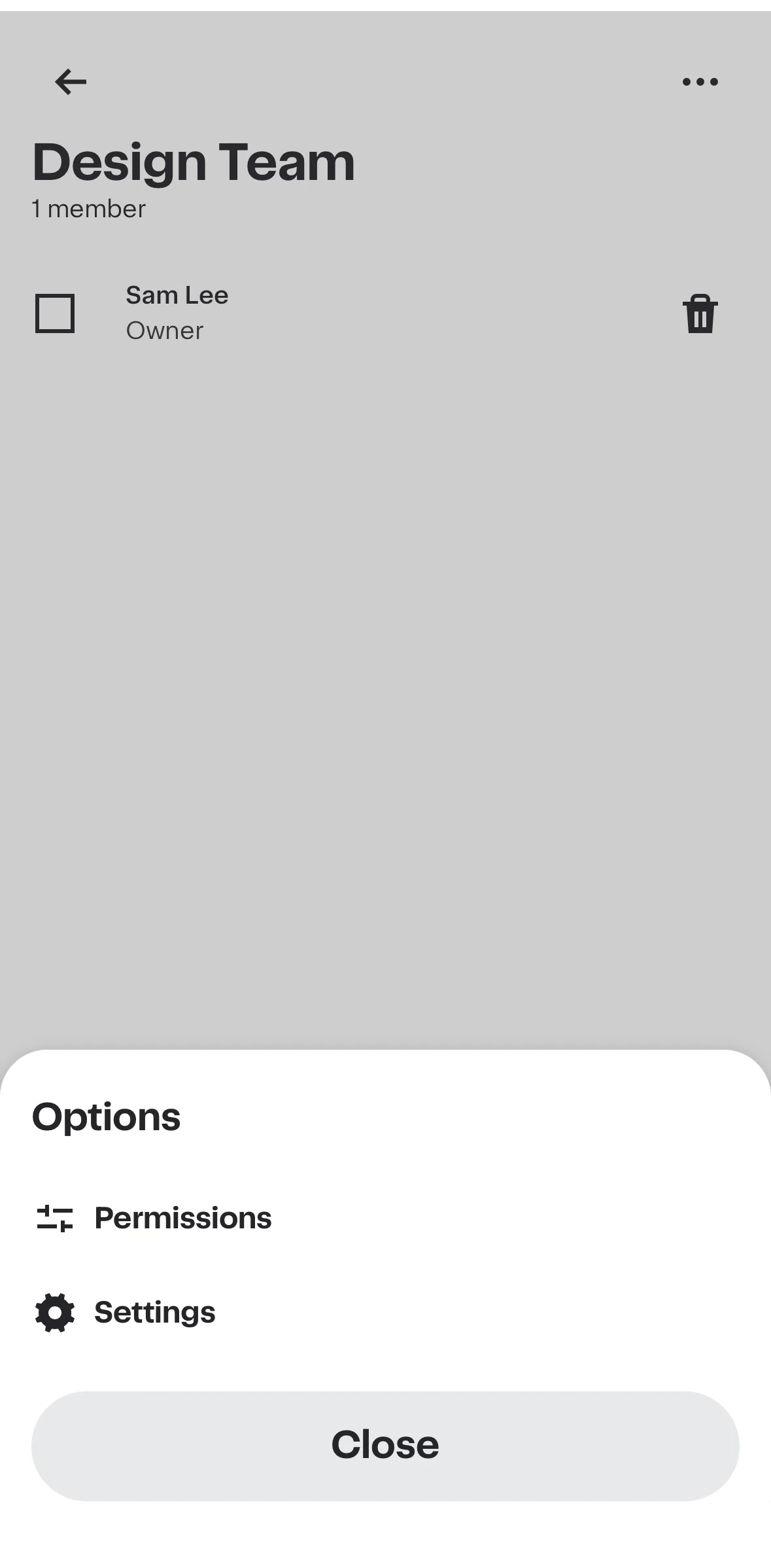 Instacart Screen screen in the Group settings flow
