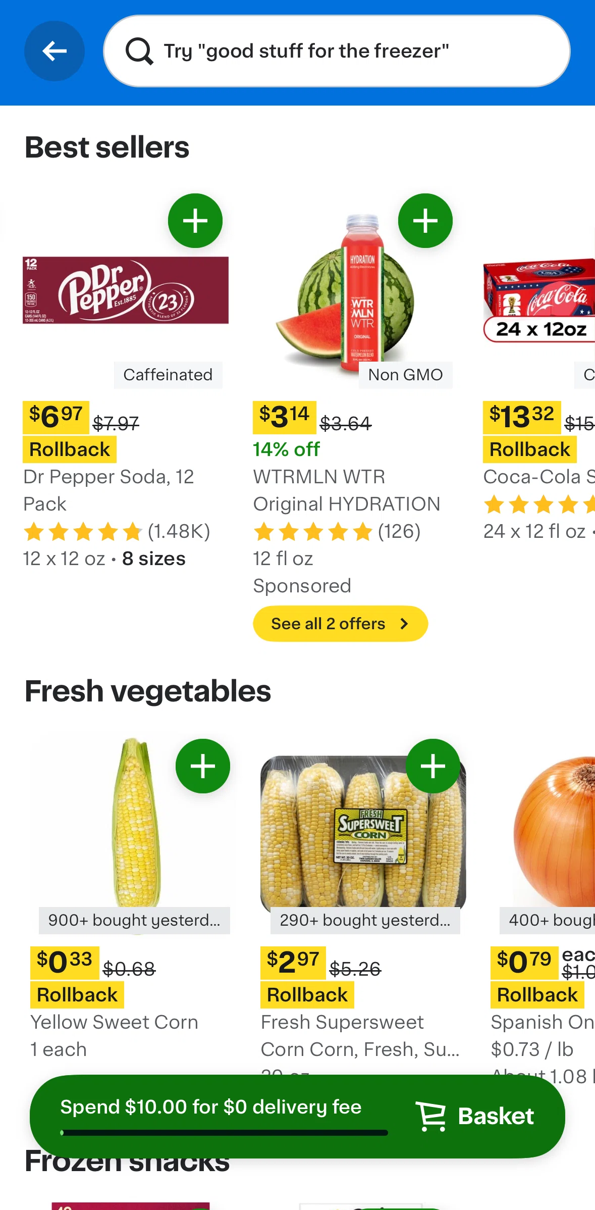 Instacart Screen screen in the Product offers flow