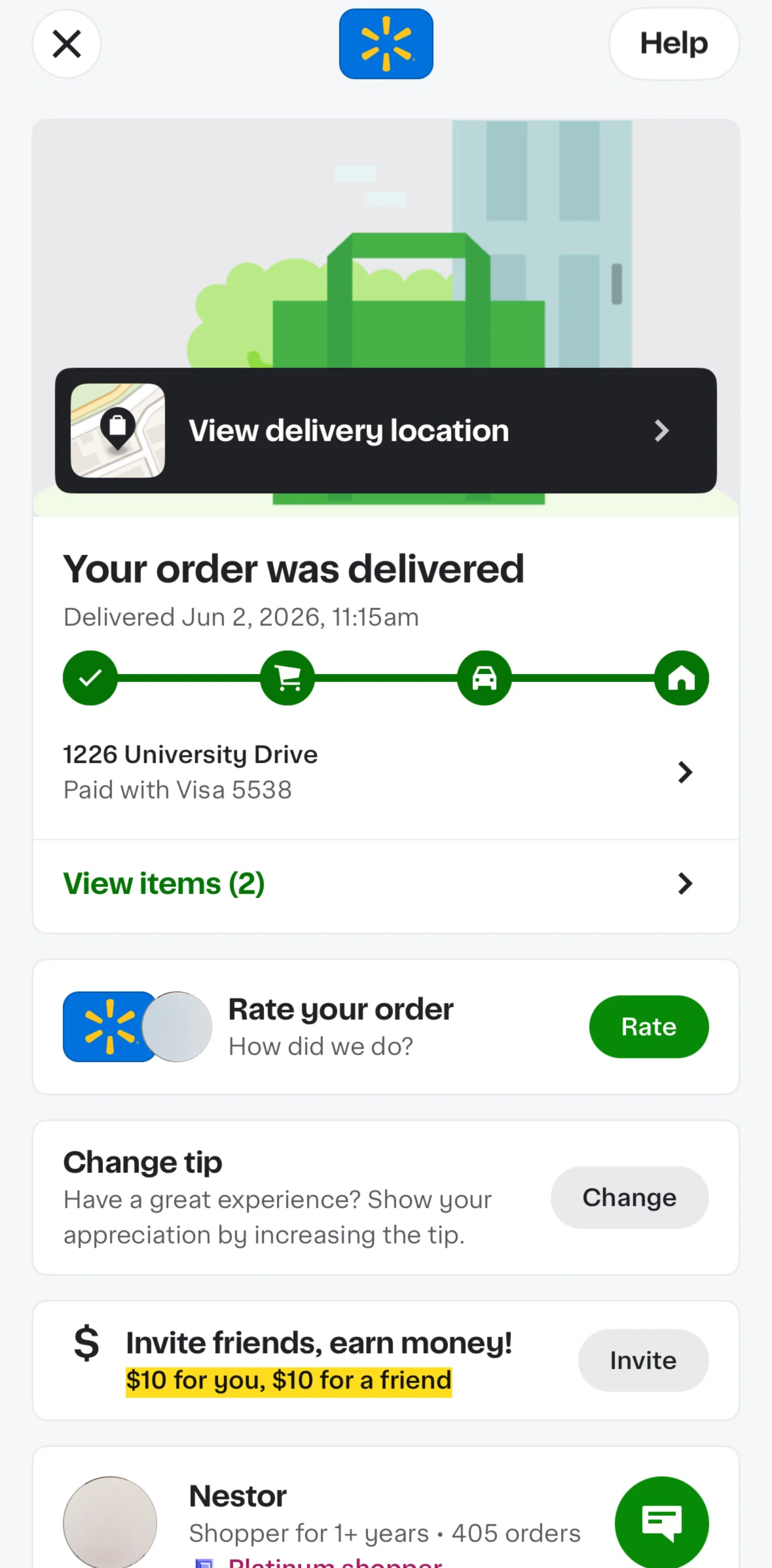Instacart Screen screen in the Proof of delivery flow