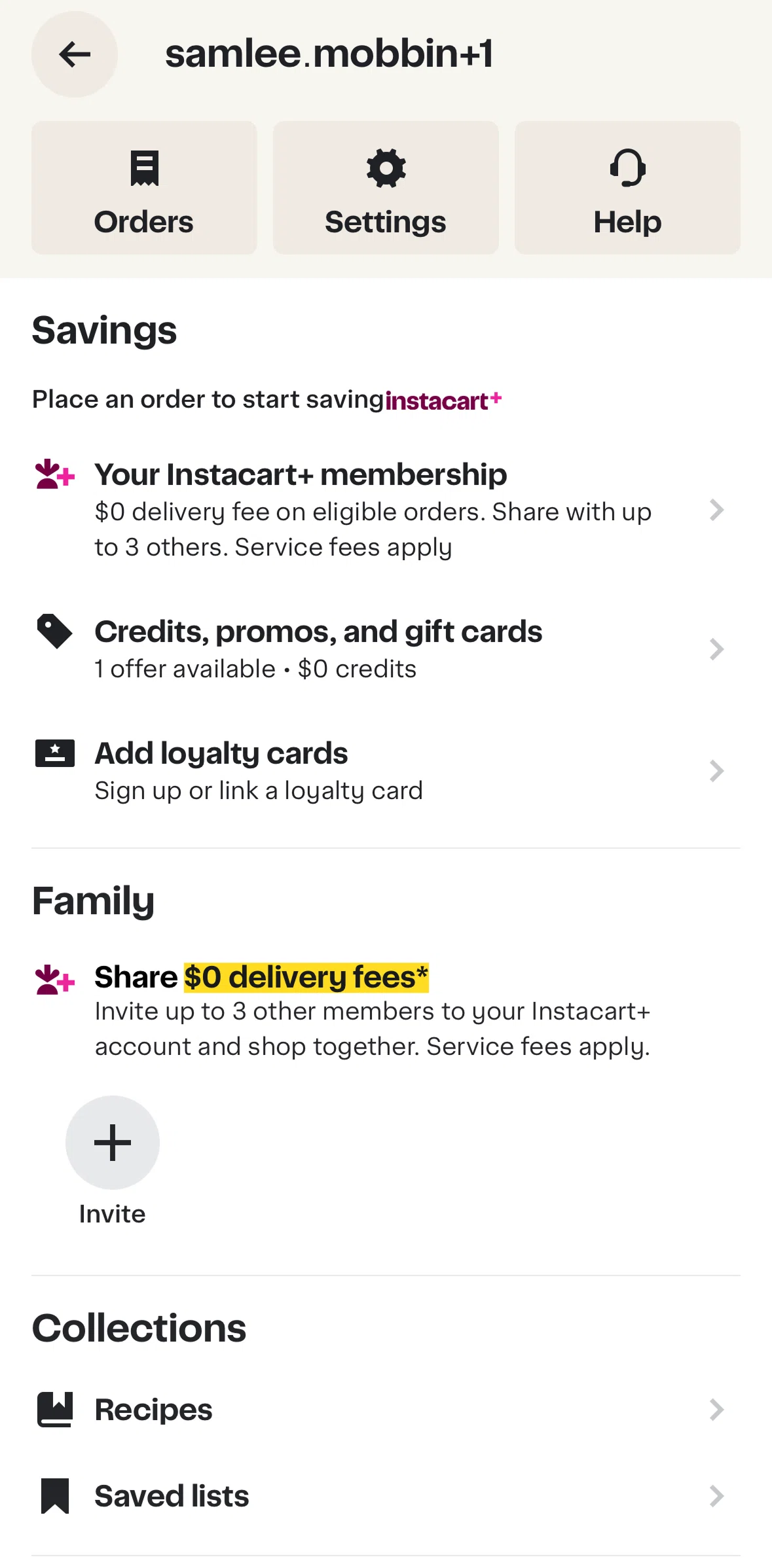 Instacart Screen screen in the Recipes flow