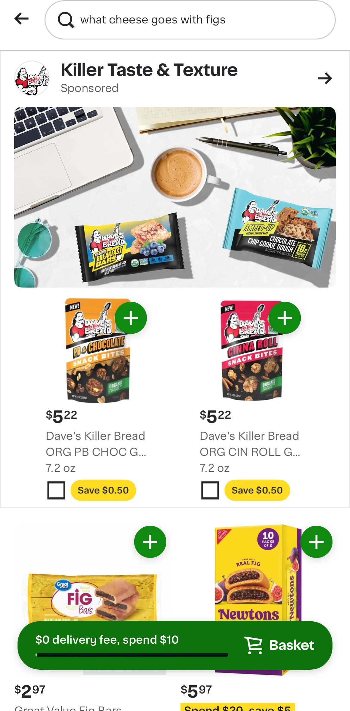 Instacart Screen screen in the Sponsored products flow