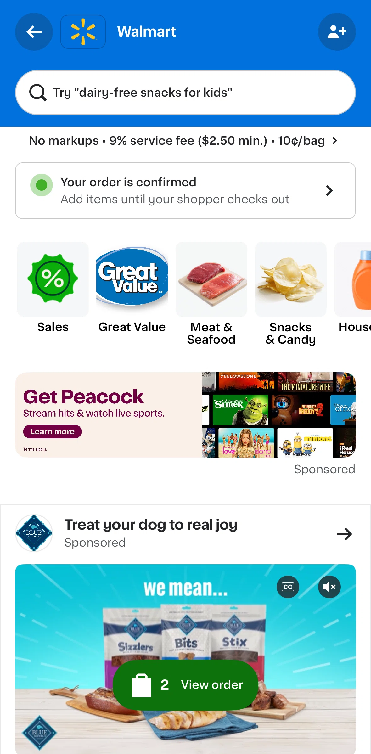 Instacart Screen screen in the Upcoming order flow