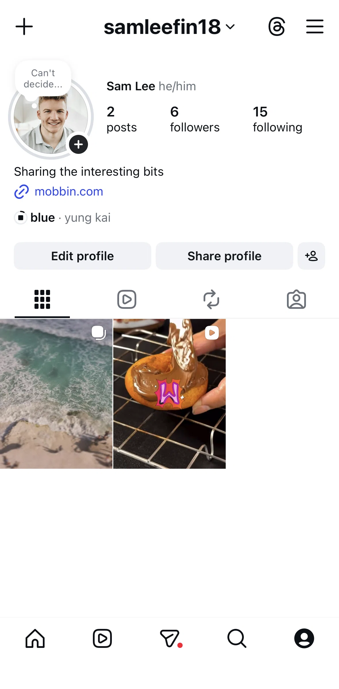 Instagram Screen 1 screen in the Adding a note flow