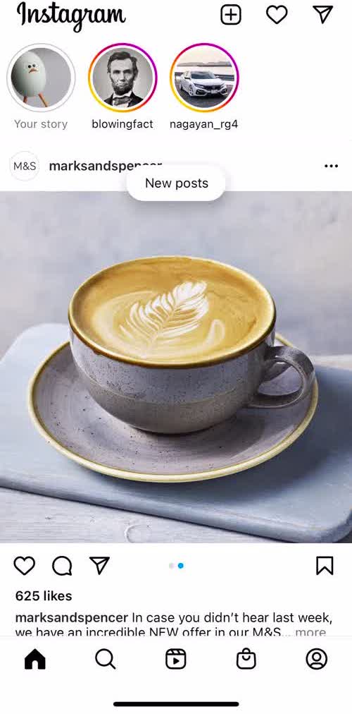Instagram Home screen in the Business Sign Up flow