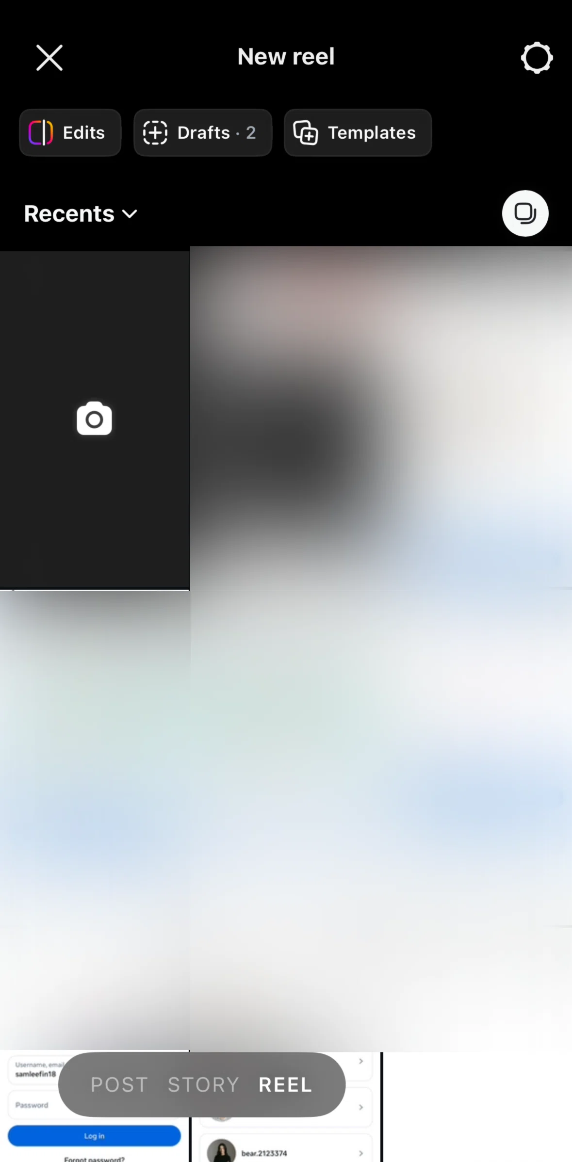 Instagram Screen 1 screen in the Drafts flow