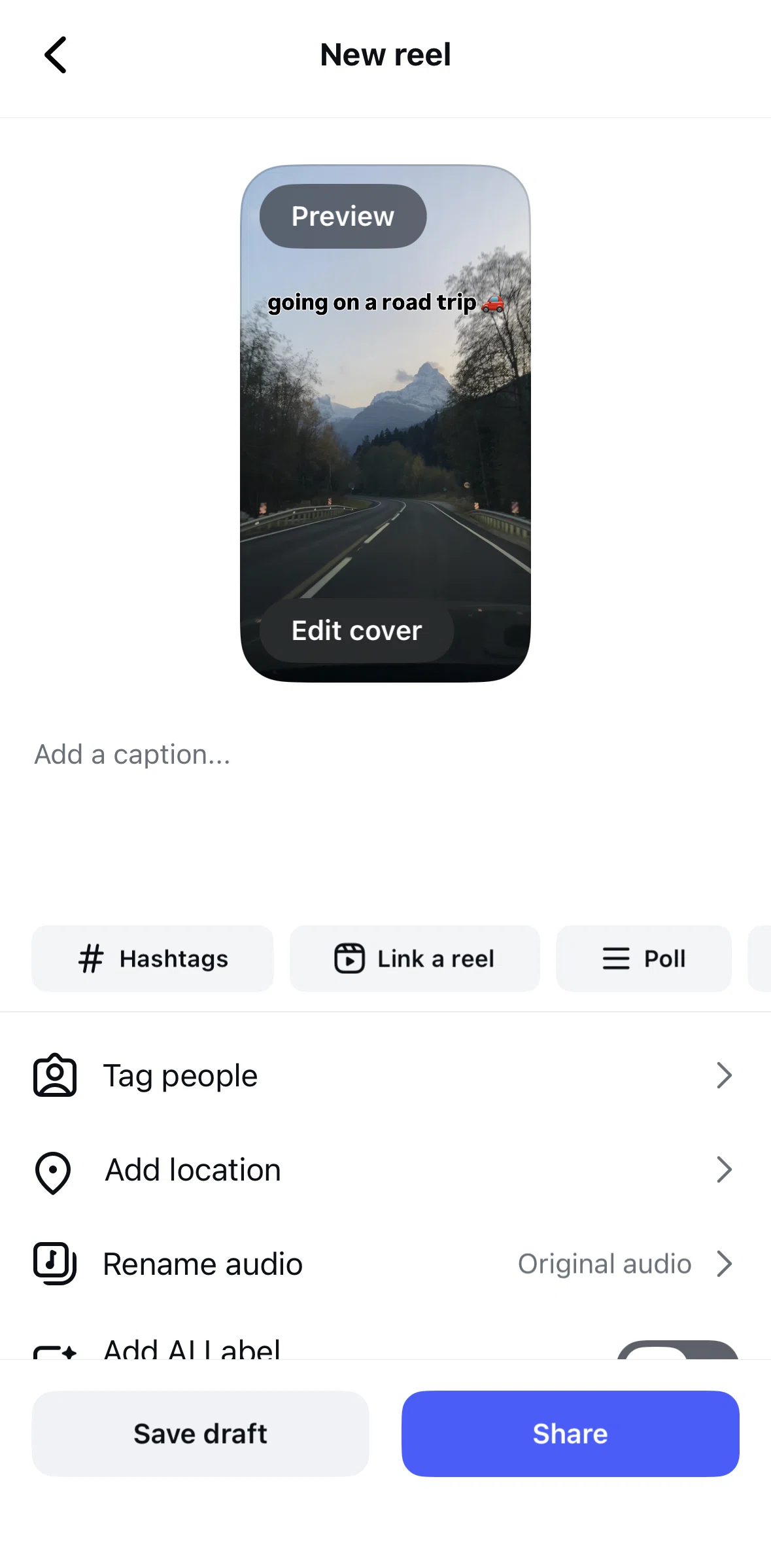 Instagram Screen 1 screen in the Editing cover flow