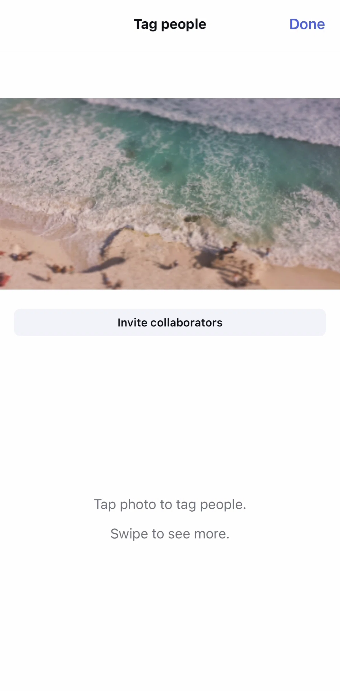 Instagram Screen 1 screen in the Invite collaborators flow
