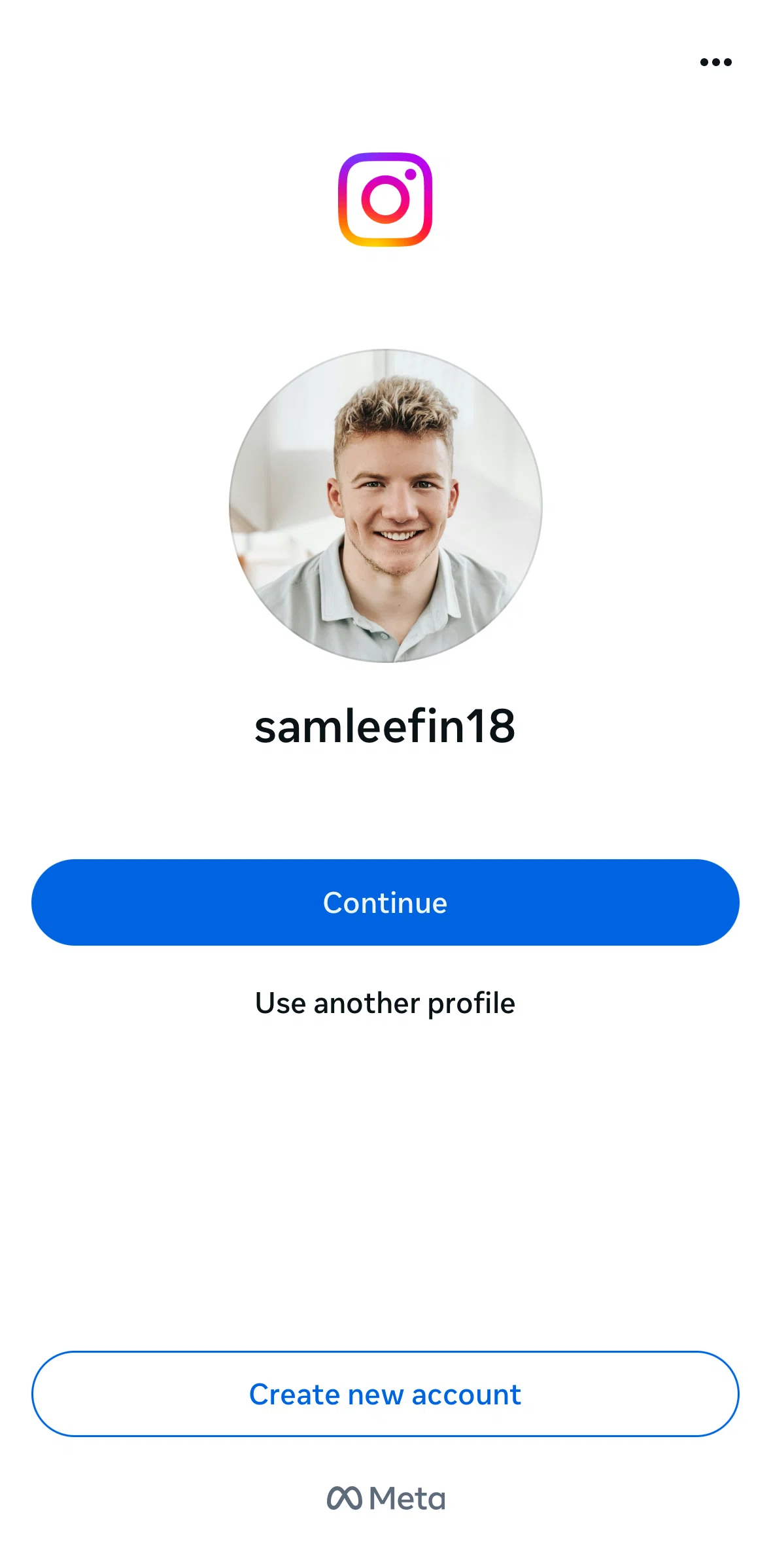 Instagram Screen 1 screen in the Logging in flow