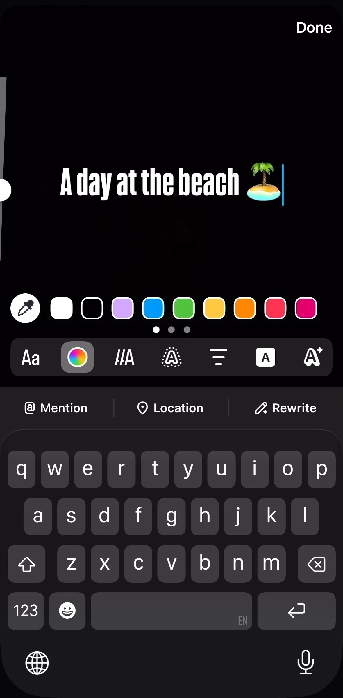 Instagram Screen 1 screen in the Restyling text (Meta AI) flow
