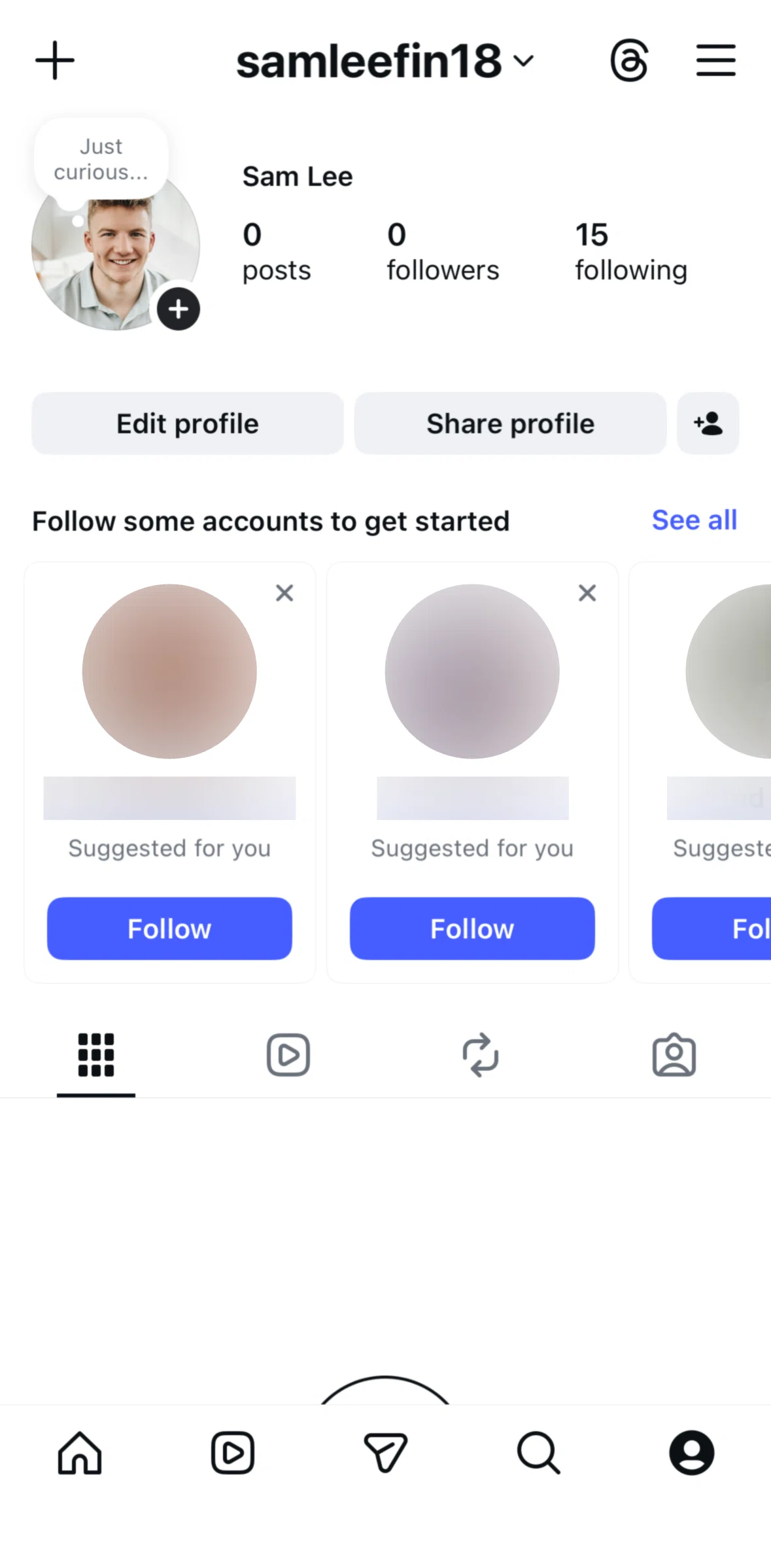 Instagram Screen 1 screen in the Settings flow