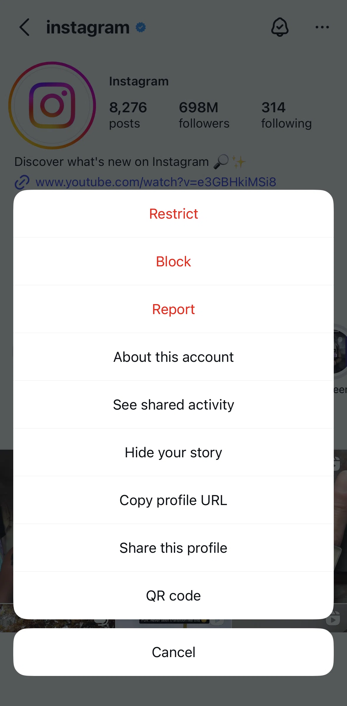 Instagram Screen 1 screen in the Shared activity flow
