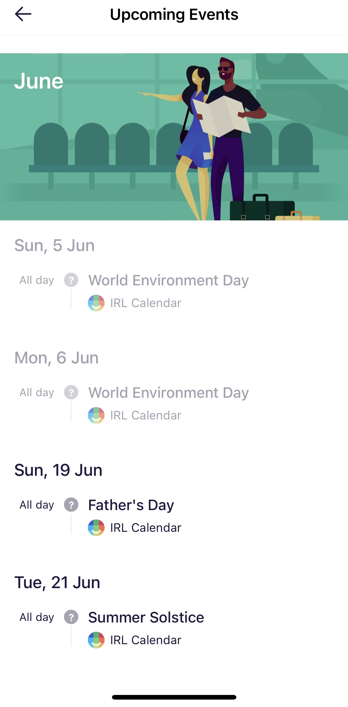 Irl Screen screen in the Event detail flow