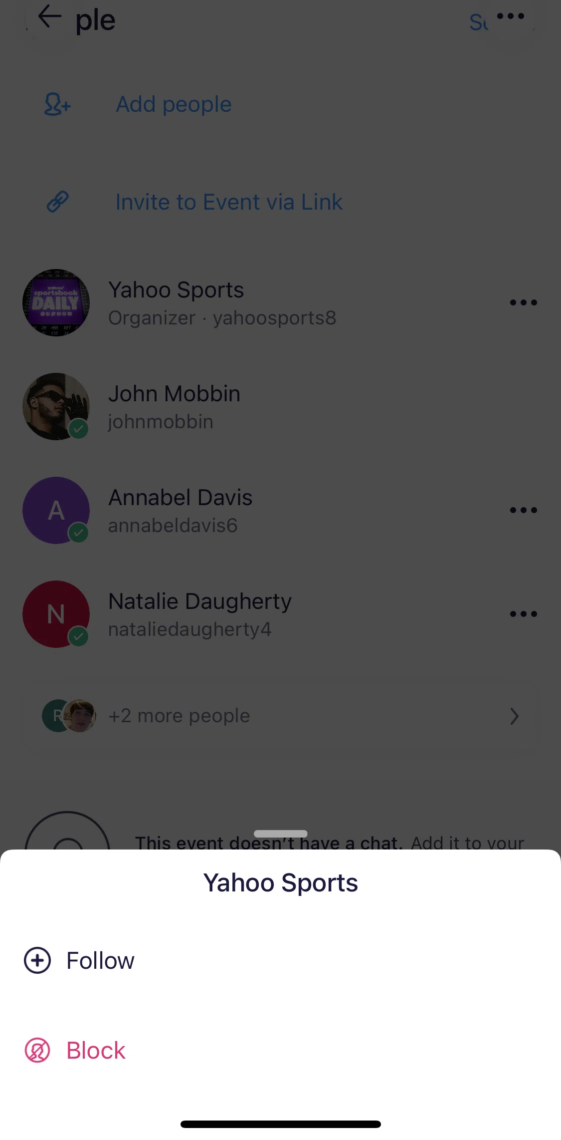 Irl Screen screen in the Following an user flow